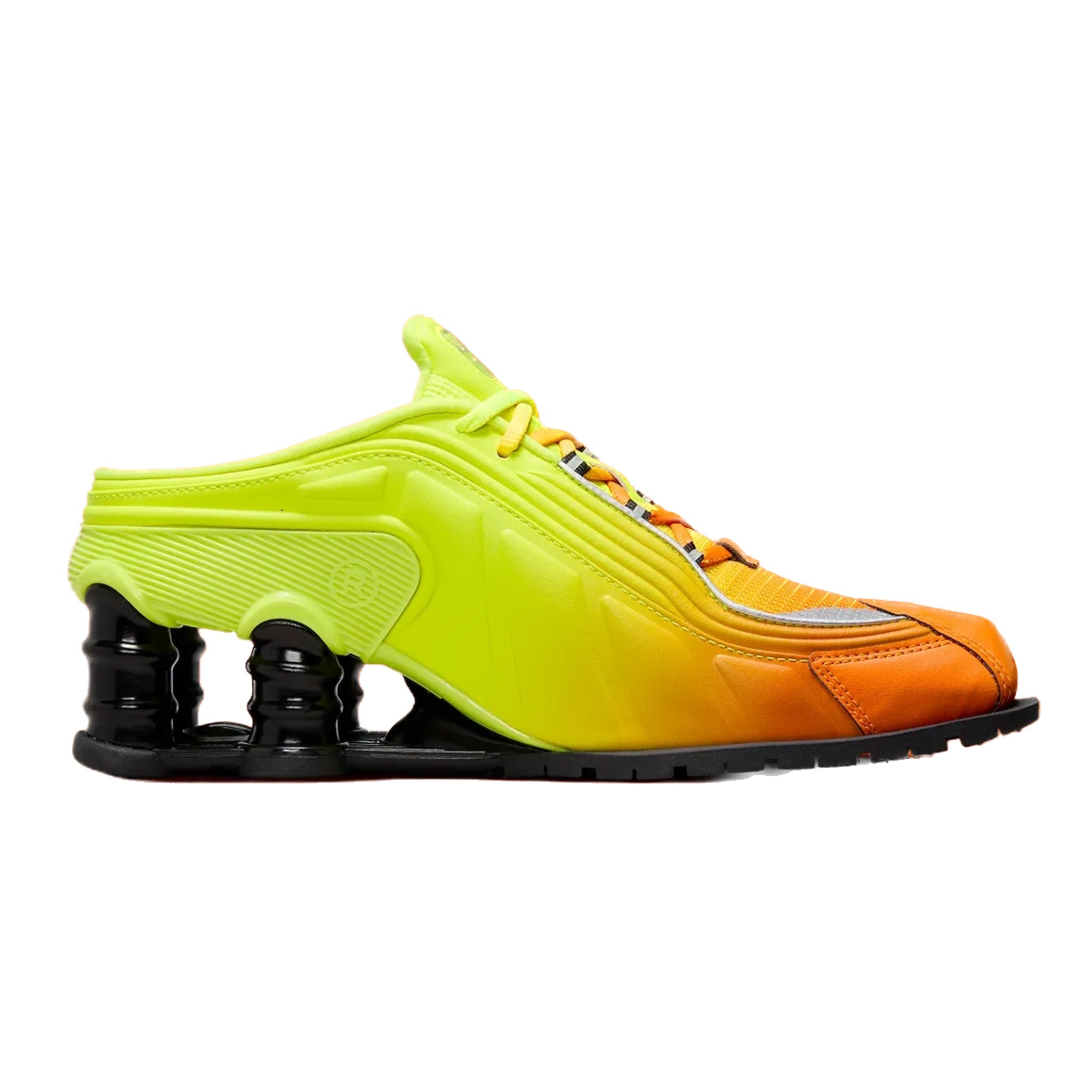 Nike Shox MR4 Mule Slip-On Shoes - Martine Rose Collaboration in Safety Orange, Black & Metallic Silver | Comfortable Casual & Athletic Wear for Men & Women