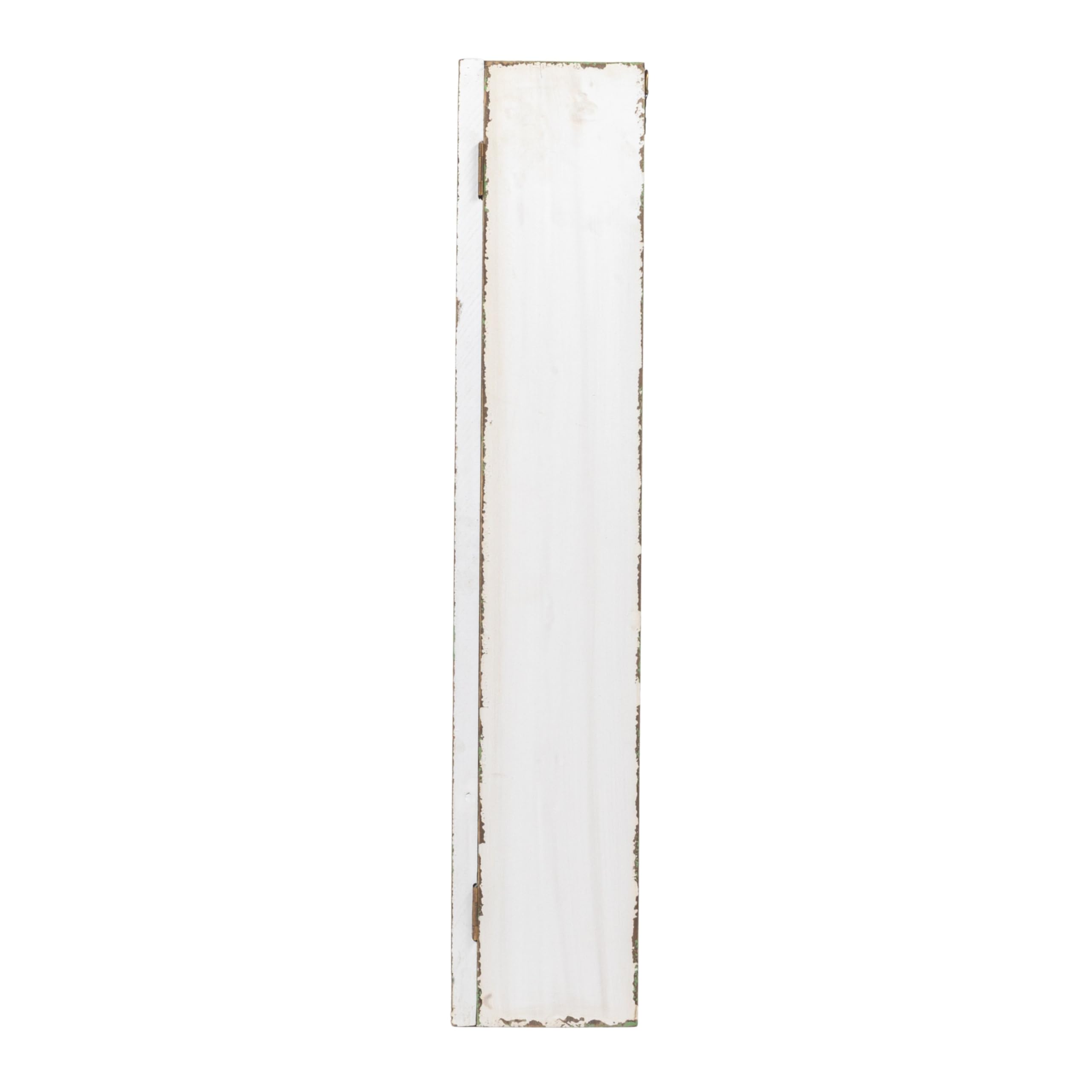 Antique White Wood Wall Shelf Cabinet with 3 Shelves - Rustic Farmhouse Decor for Living Room, Bathroom & Kitchen Storage