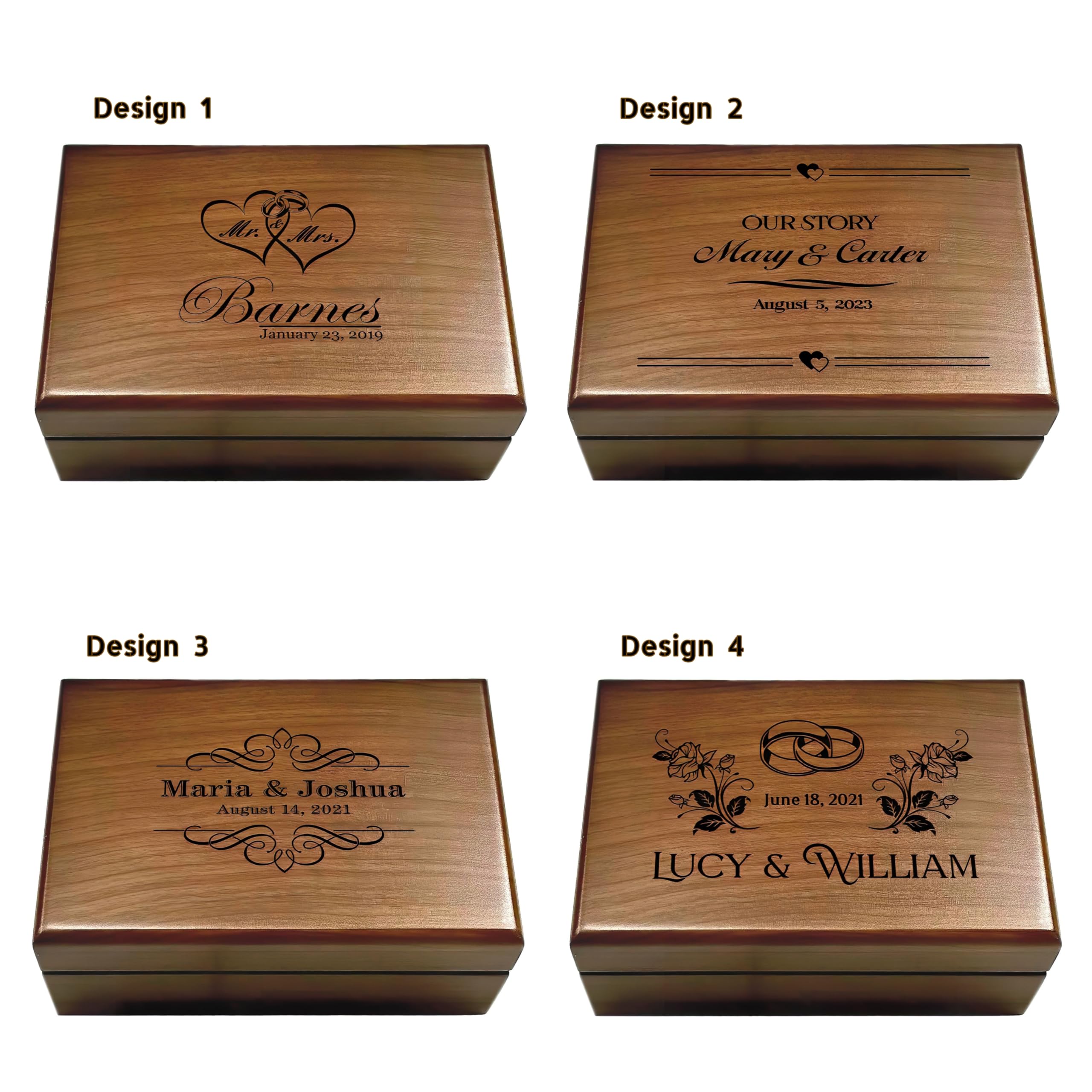 Personalized Wedding Gifts for Couples - Engraved Wooden Keepsake Memory Box for Newlyweds, Unique Engagement & Anniversary Gift - Perfect for Wedding Day Mementos, Photos & Romantic Surprises