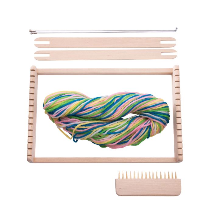 IS Gift Rainbow Wooden Weaving Loom Kit - DIY Craft for Kids & Beginners | Perfect for Handmade Scarves, Bags & Home Decor Projects