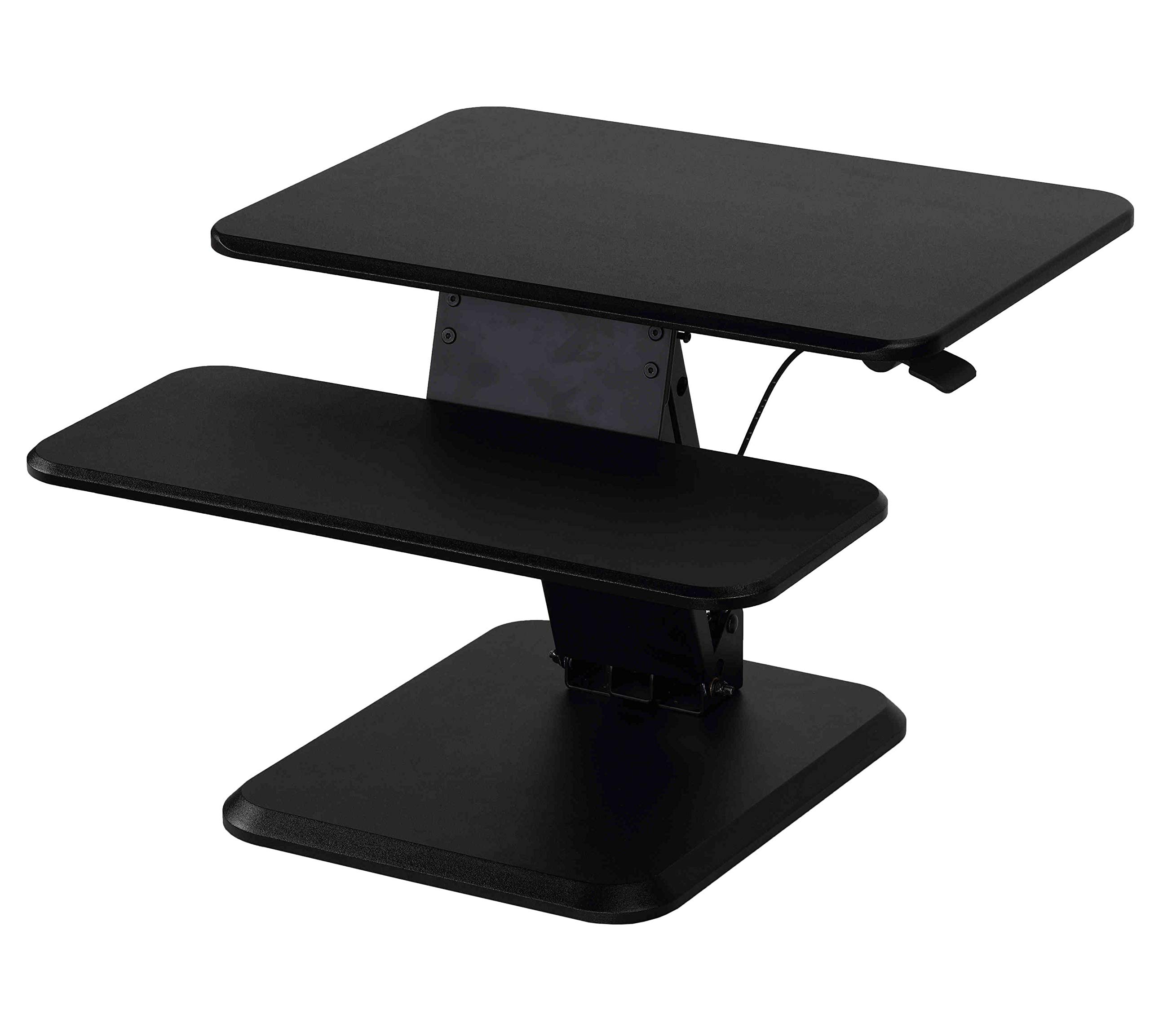 Cortesi Home Orbit Sit to Stand Adjustable Height Desktop Converter Monitor Stand - Ergonomic Workspace Solution for Office & Home, Black - Perfect for Computer, Laptop & Dual Monitor Setup