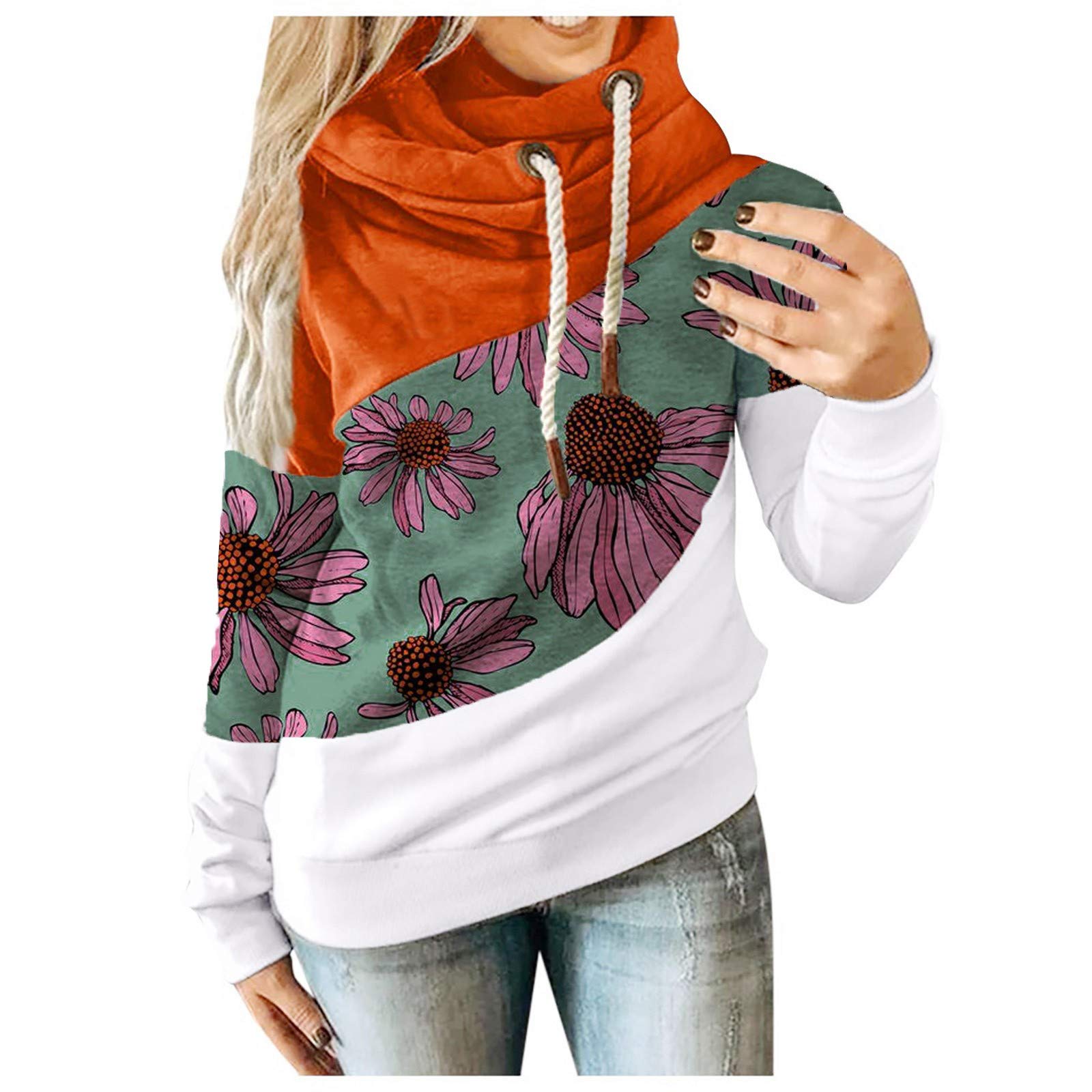 3D Star Printed Long Sleeve Pullover Hoodie for Women - Trendy Graphic Sweatshirt for Casual Wear, Street Style & Loungewear