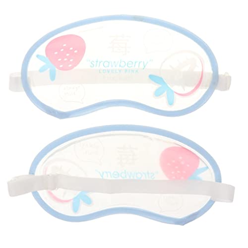 2 Pack Gel Eye Mask for Puffy Eyes - Hot & Cold Compress Therapy for Dry Eyes & Dark Circles - Soothing Strawberry Scented Sleep Mask for Relaxation & Stress Relief - Perfect for Travel, Work & Home Use