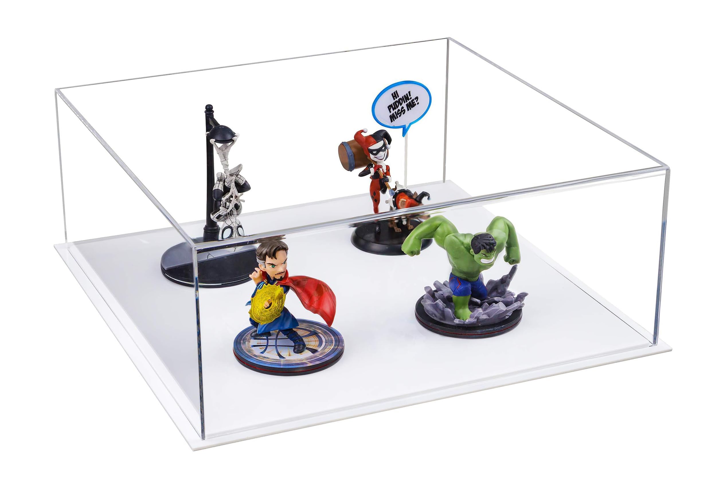 Clear Acrylic Display Case with White Base - 15