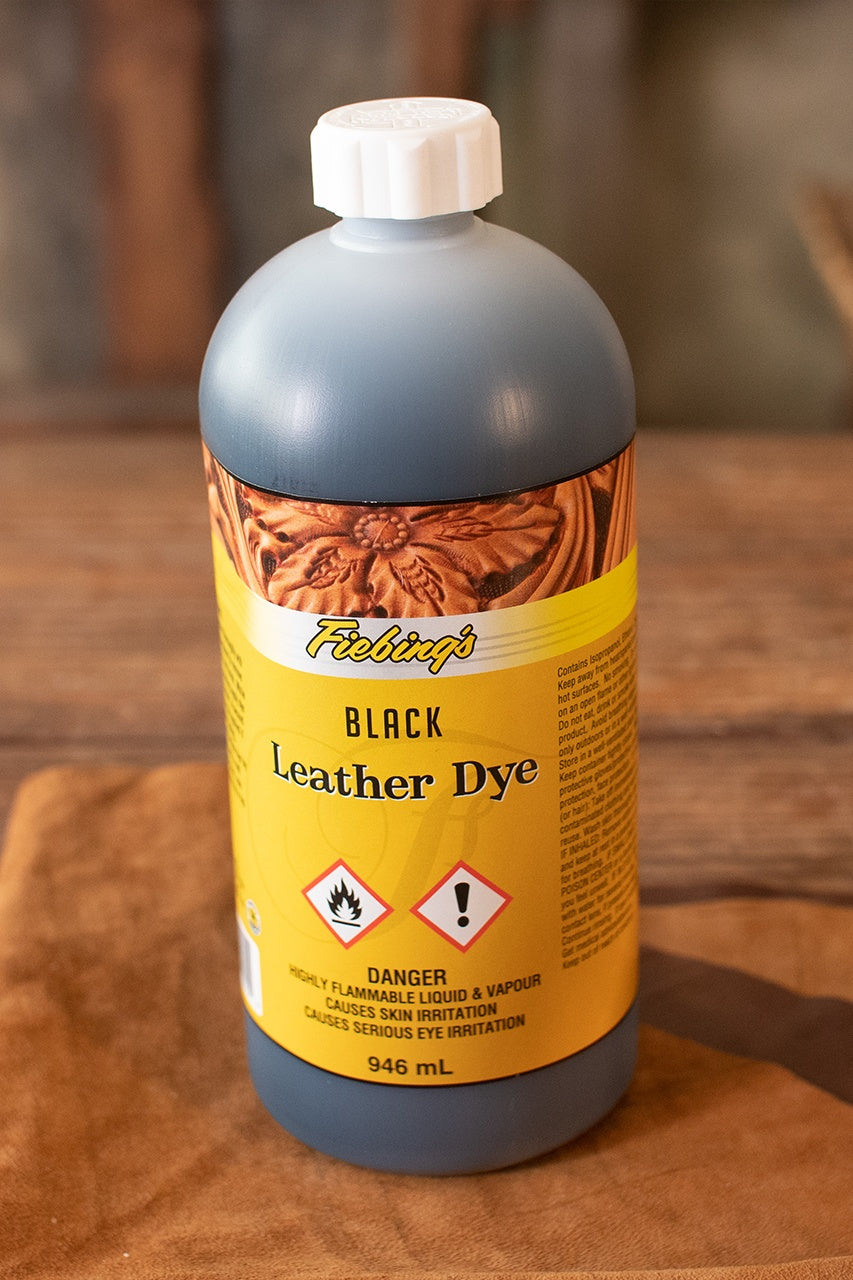 Fiebing's Professional Leather Dye - 32 oz (946 ml) Black - High-Quality Leather Coloring for Shoes, Bags, Jackets & Furniture Restoration