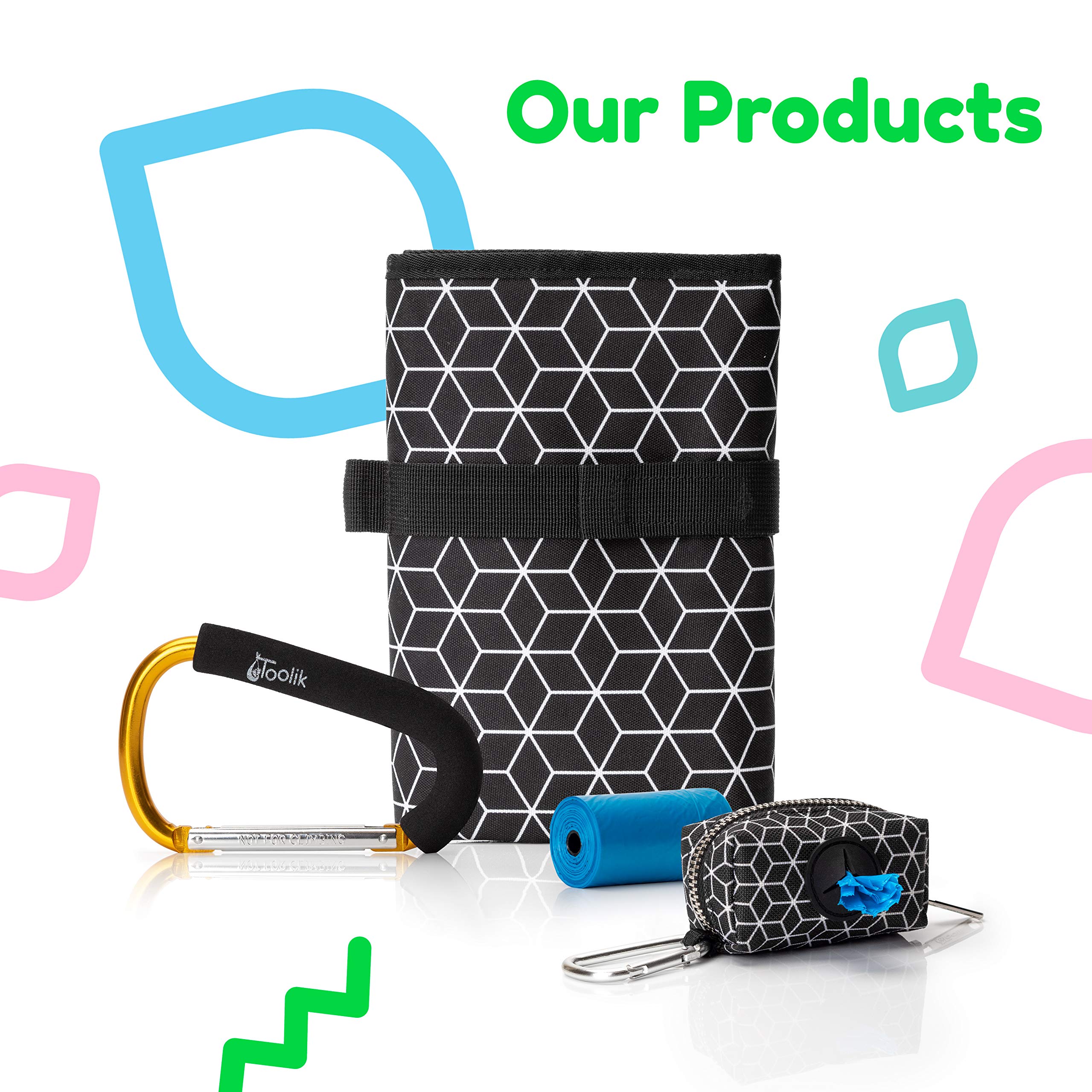 **Toolik Diaper Bag Dispenser Refills - Unscented Disposable Waste Bags (8 Rolls, 120 Bags) - Perfect for Diaper Changes, Pet Waste & Travel Hygiene**
