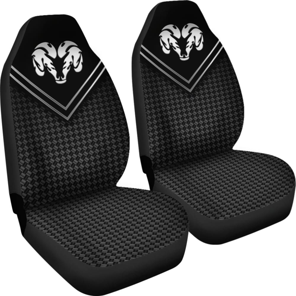 Premium Black & White Dodge Ram Custom Car Seat Covers - Universal Fit for 1500/2500/3500 Models - Waterproof & Durable Neoprene Material - Perfect for Road Trips, Off-Roading & Daily Commutes