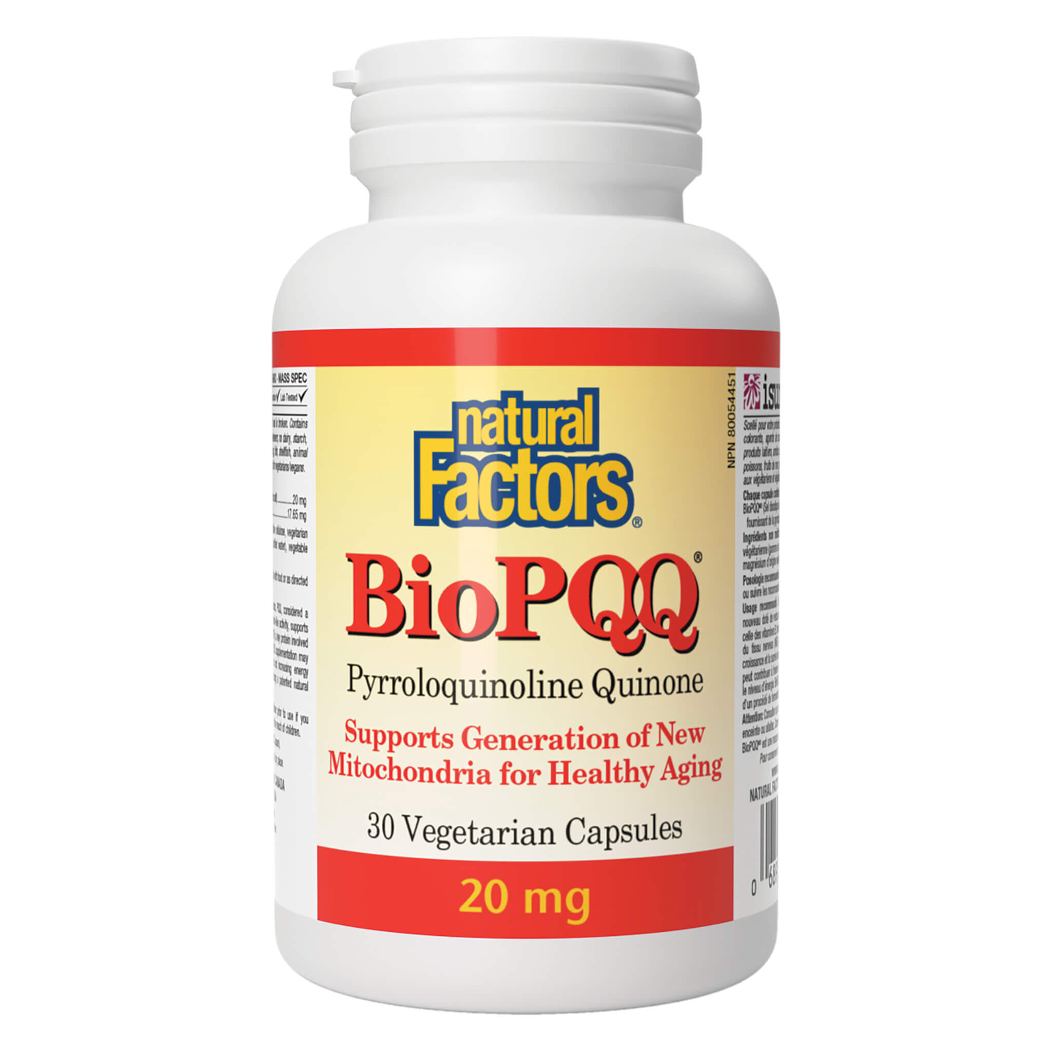 Premium Bio PQQ (Pyrroloquinoline Quinone) 20mg Supplement - Supports Cellular Energy & Brain Health - Ideal for Cognitive Function & Anti-Aging