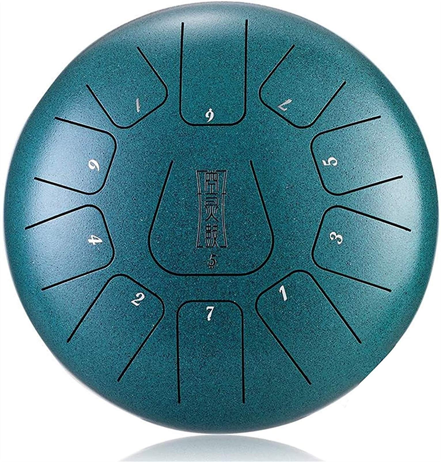 12 Inch 11 Note F Key Steel Tongue Drum Handpan - Professional Percussion Instrument for Meditation & Sound Healing | Includes Mallets & Travel Bag | Made in USA (Red) - Perfect for Yoga Studios, Music Therapy & Relaxation at Home