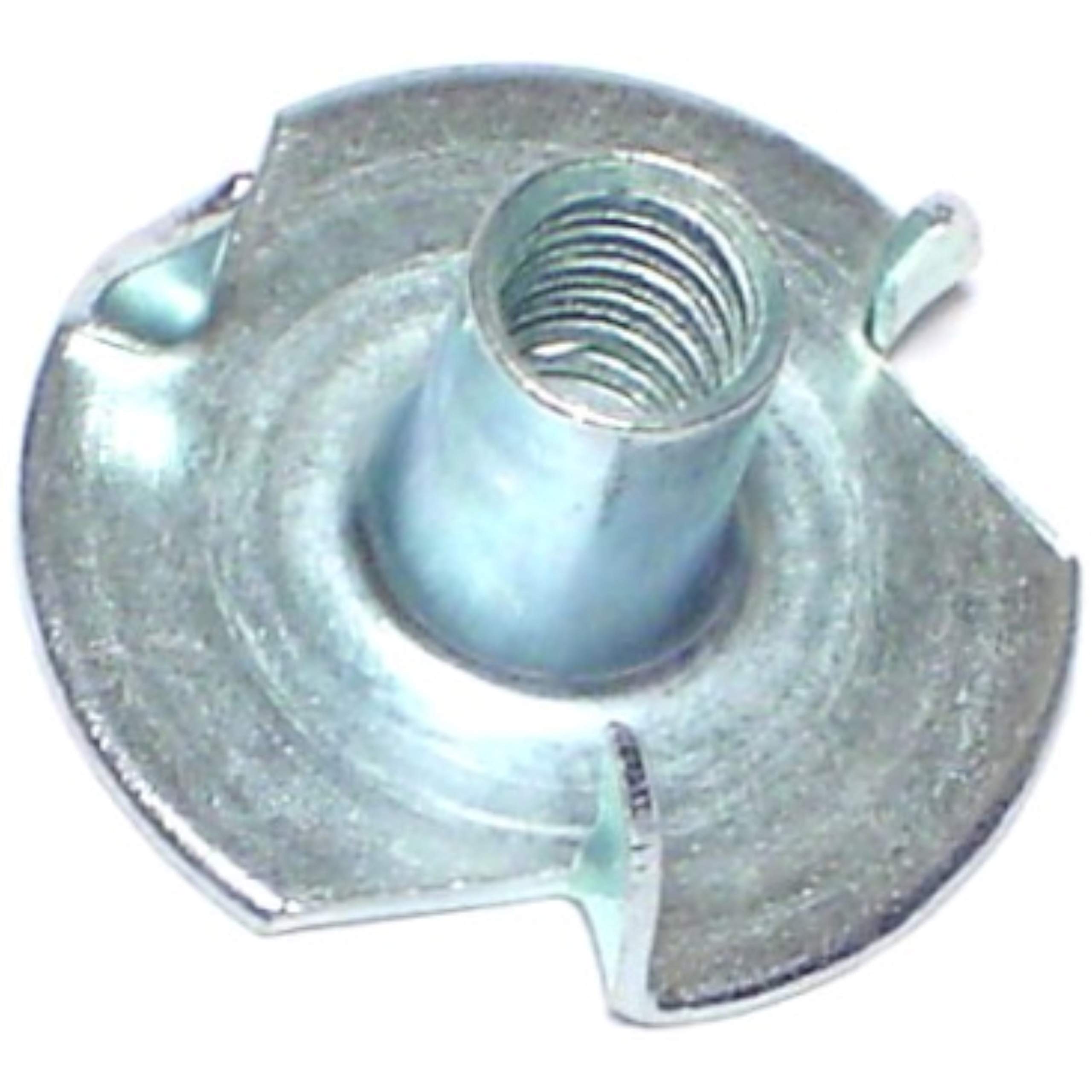 100 Pcs 6-32 Pronged Tee Nuts - Zinc Plated Steel Fasteners for Furniture Assembly, DIY Projects & Woodworking - Secure Cabinet Hardware & Metal Framing Connections