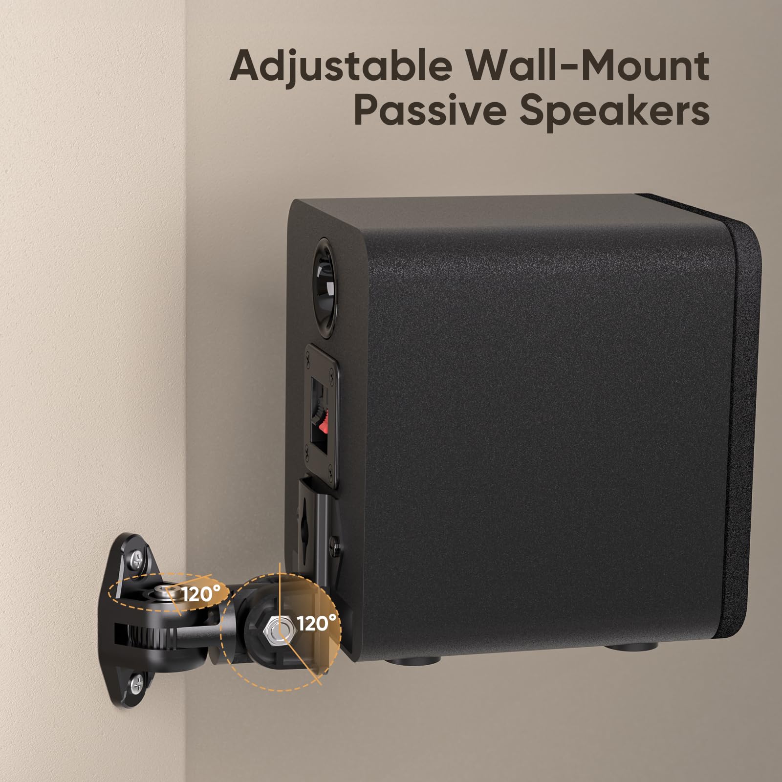 Saiyin Wall Mount Passive Speakers - Indoor Rear Surround Sound Stereo Speakers for Midrange & High-Frequency, Passive Bookshelf Speakers for Home Theater, Receiver or Amplifier Required - Perfect for Living Room and Home Cinema Setup