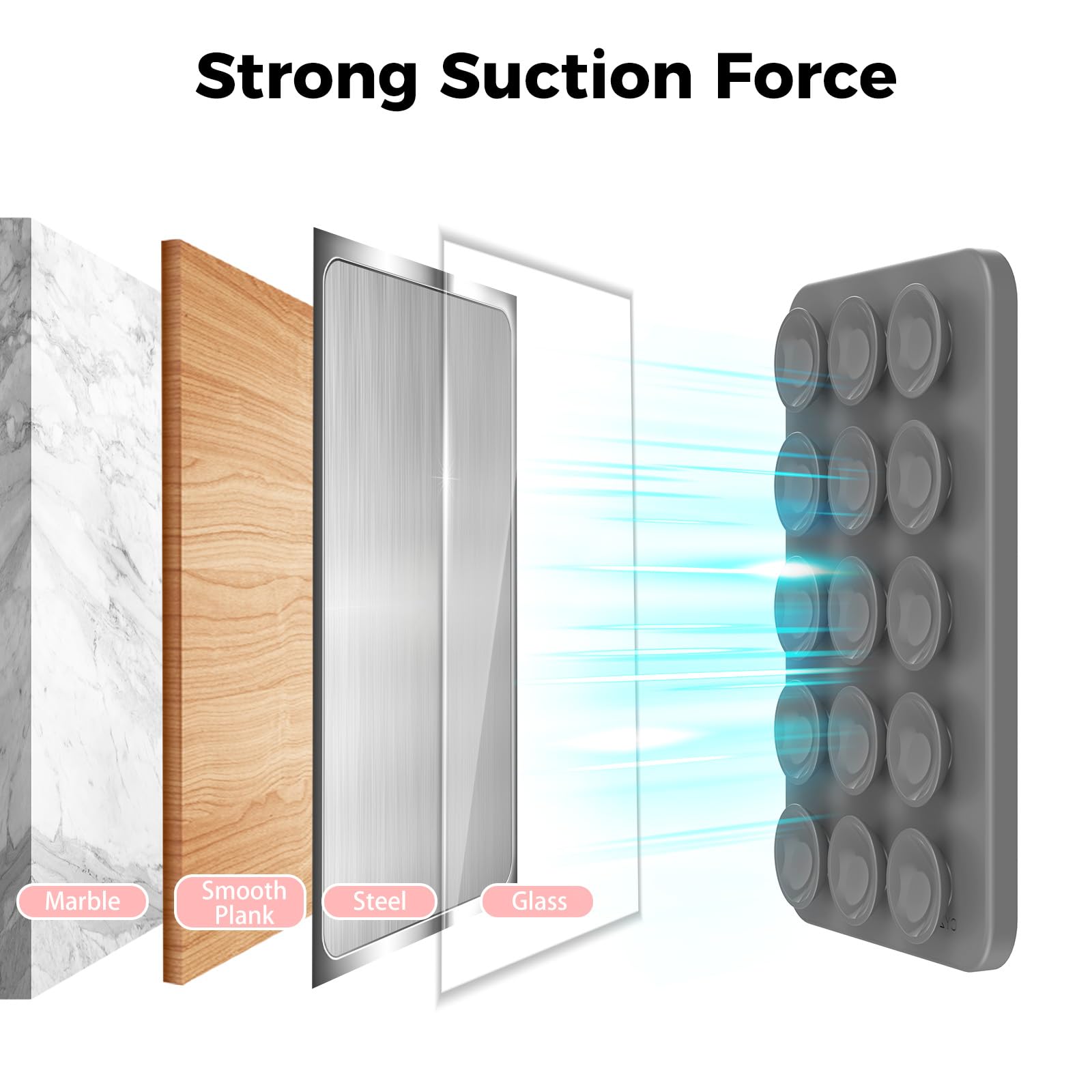 AHASTYLE Magnetic Silicone Suction Phone Case Stand for iPhone 16/15/14/13/12 Series - MagSafe Compatible Shower Phone Holder with Mirror for TikTok Videos, Selfies & Hands-Free Viewing (Perfect for Bathroom, Kitchen & Car Use)