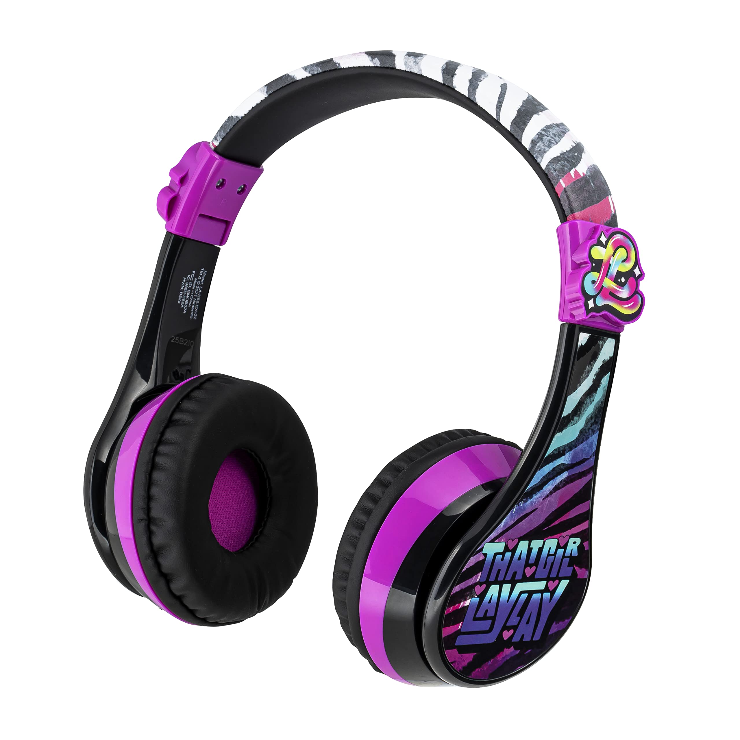 eKids That Girl Lay Lay Bluetooth Headphones for Kids - Wireless Headphones with Built-in Mic, Volume Limiting Safe Headphones for School, Home, Travel & Online Learning - Perfect for Classroom, Airplane & Virtual Classes