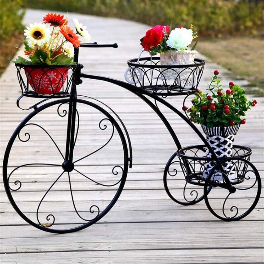 3-Tier European-Style Iron Flower Pot Stand Shelf - Black Garden Plant Holder for Indoor & Outdoor Decor | Perfect for Balcony, Patio, Living Room & Office Display