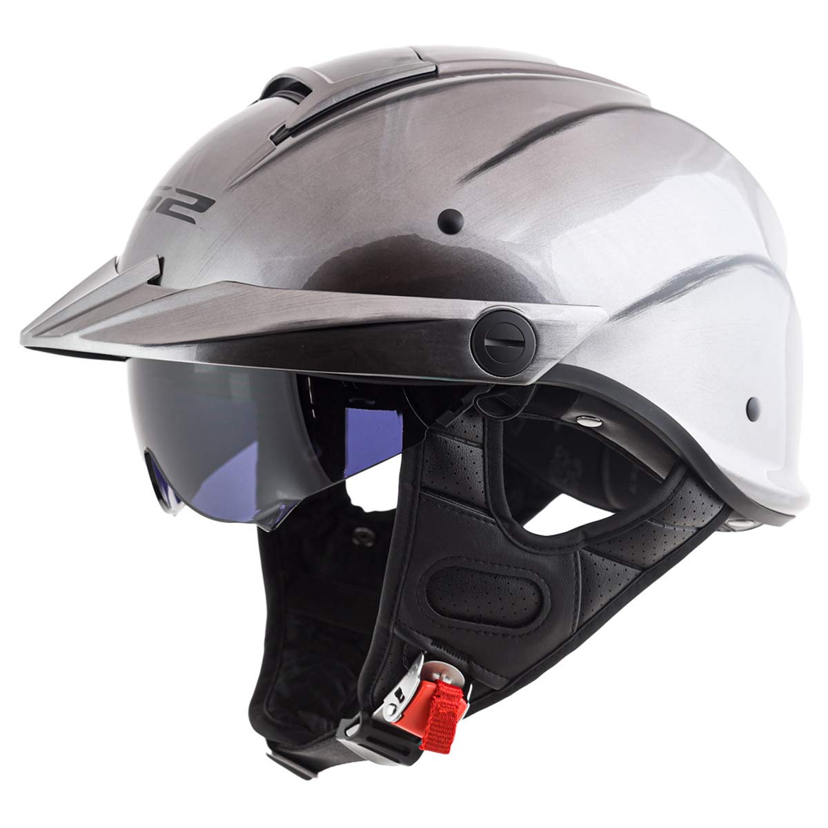 LS2 Helmets Rebellion Motorcycle Half Helmet - DOT Approved Lightweight Cruiser Bike Helmet for Men & Women - Perfect for Harley, Chopper, and Scooter Riders