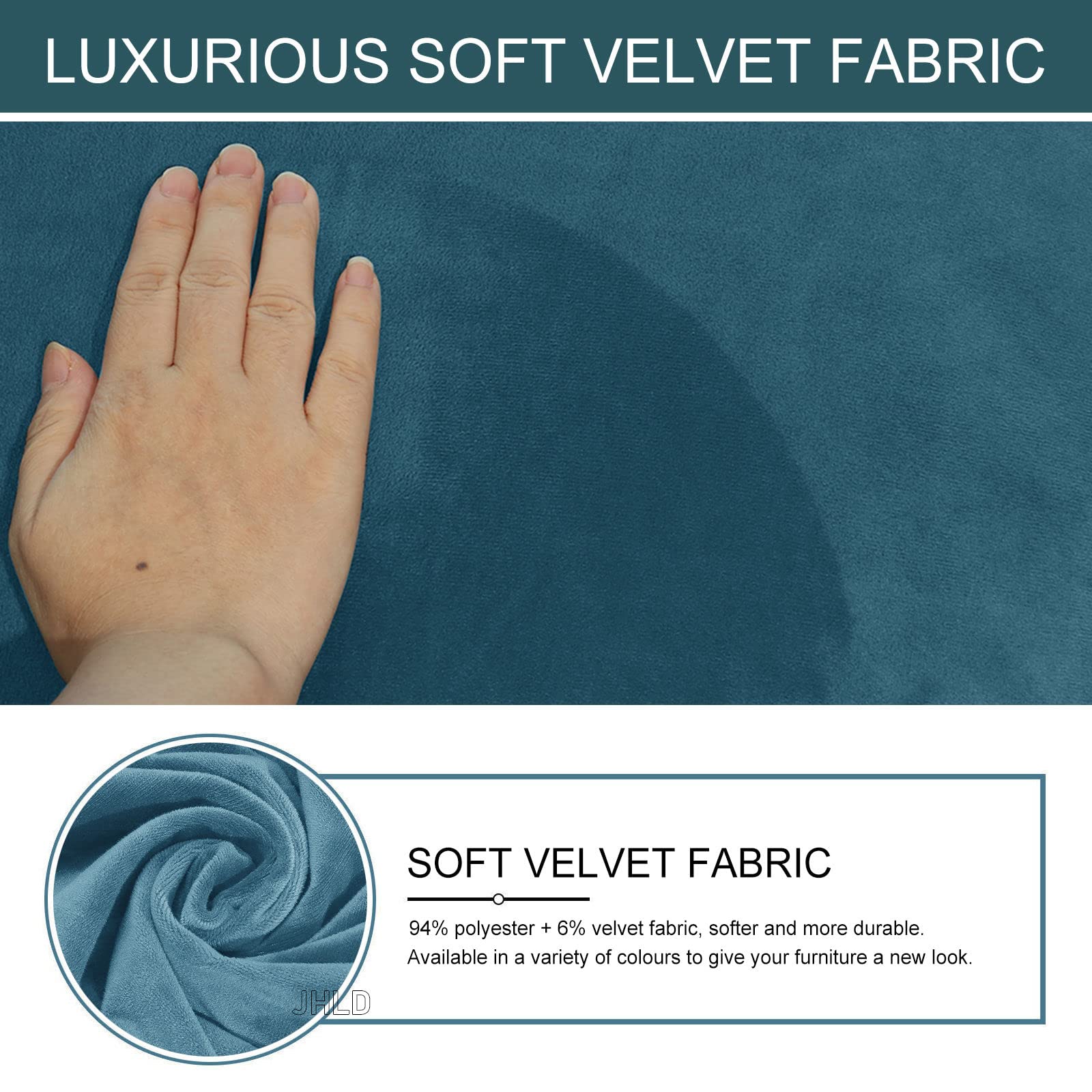 Premium Stretch Office Chair Cover - Soft Velvet Rotating Chair Slipcover with Armrest Covers for Computer & Desk Chairs (Peacock Blue, X-Large) - Perfect for Home Office, Gaming Setup & Conference Rooms