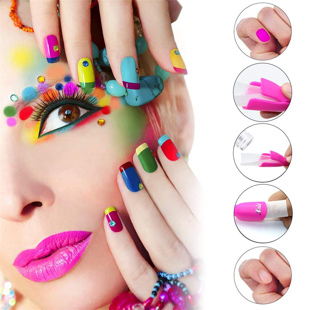 IME Nail Polish Remover Clips Set - 10pcs Rose Pink Gel Soak Off Caps for UV Manicure, Acrylic Nails & Nail Art | Perfect for Salon & Home Nail Care