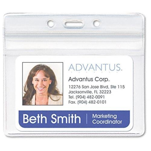 Advantus Resealable ID Badge Holders - 3 Pack - Durable Plastic Name Tag Protectors for Work, Events & Security - Waterproof & Reusable for Offices, Conferences & Schools