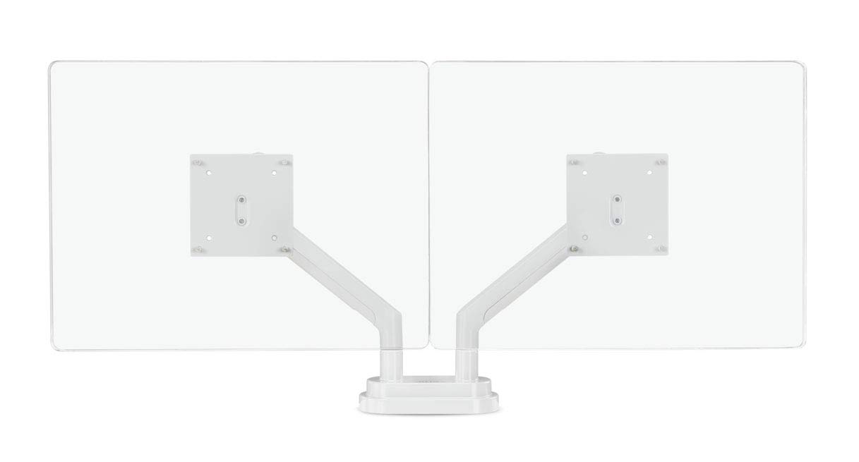 Uplift Desk Zilker Dual Monitor Arm - Adjustable Ergonomic Stand for 13-32 Inch Screens (White) - Perfect for Home Office, Gaming & Workspace Setup