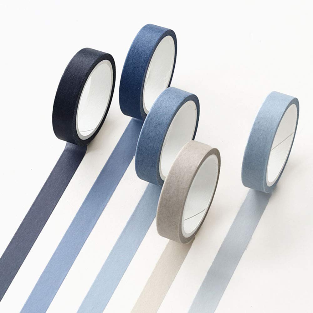 Washi Tape Set 5 Rolls - Decorative Writable Washi Craft Tapes for DIY Scrapbooking, Journaling, Gift Wrapping & Home Decor (Snow Design)