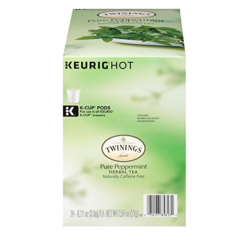 Twinings of London Pure Peppermint Tea K-Cups for Keurig - 48 Count | Caffeine-Free Herbal Tea Pods | Perfect for Relaxation, After Dinner & Stress Relief
