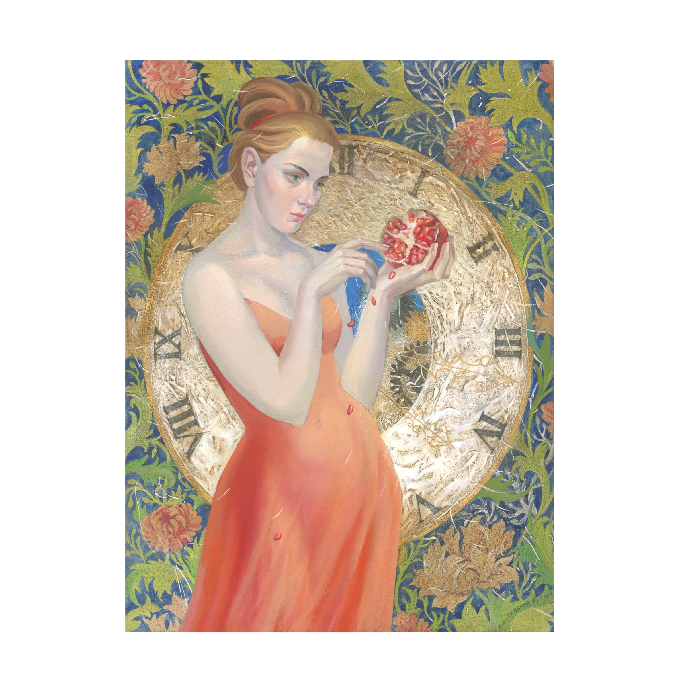 Lana Korolievskaia 'Pomegranate Fruit' Canvas Wall Art Print - 35x47 Inches, Modern Home Decor for Living Room, Bedroom & Office