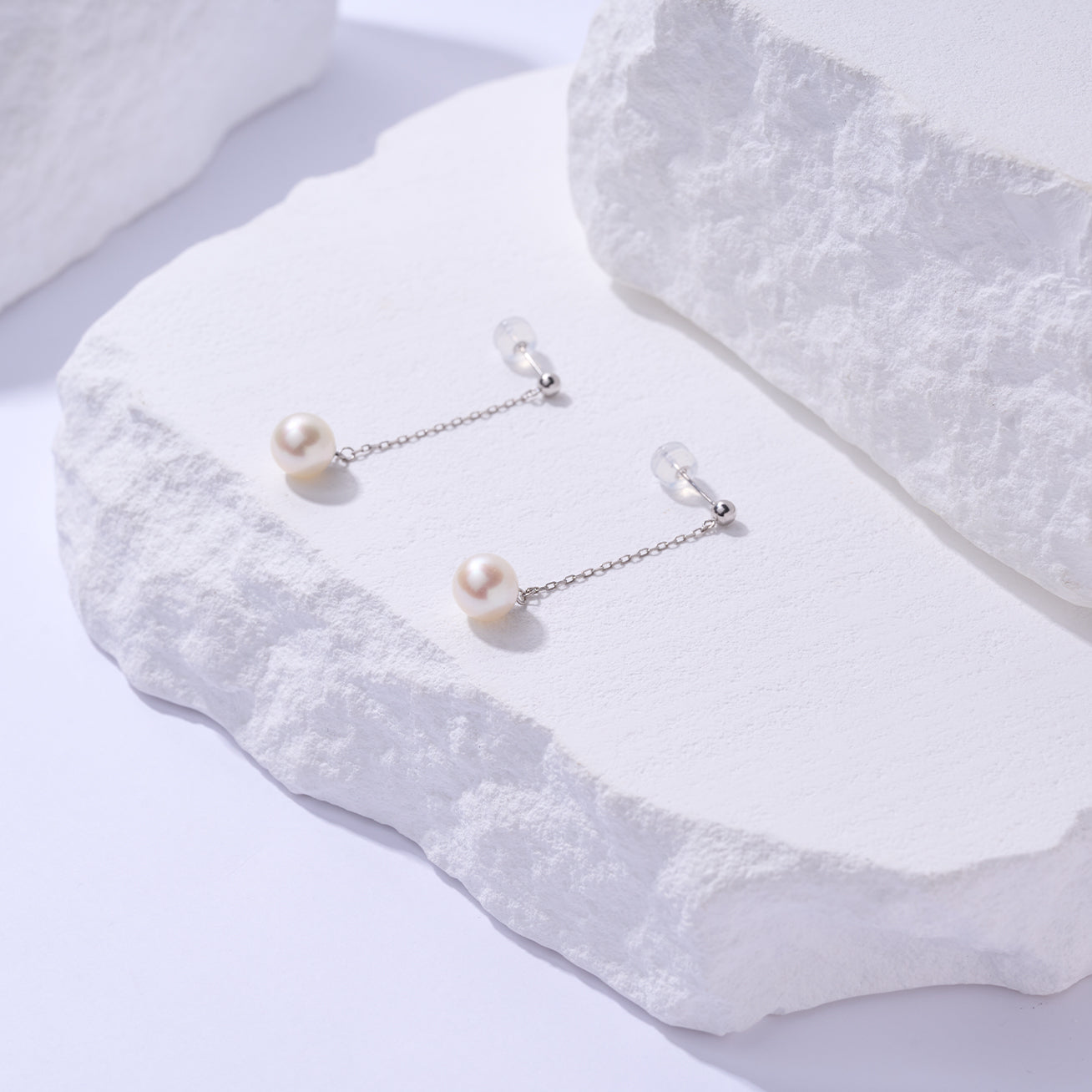 18K Gold Freshwater Pearl Earrings for Women - Elegant Dangle Pearl Jewelry Gift for Wedding, Anniversary & Special Occasions