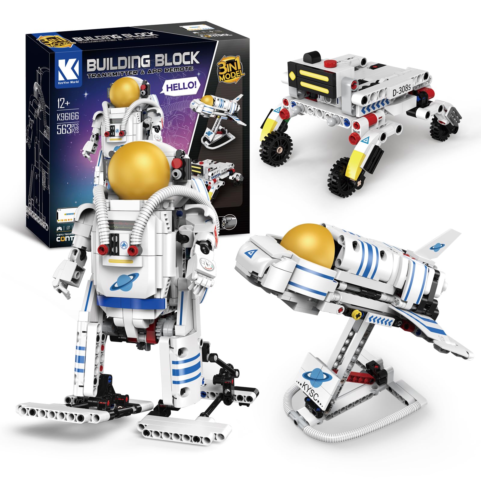 OGOLOUG 563 PCS Building Blocks for Kids - Compatible Electric APP Remote Control Space Astronaut STEM Toys, Educational Construction Set for Boys & Girls Ages 6-14 | Perfect for Birthday Gifts, Classroom STEM Learning & Creative Play