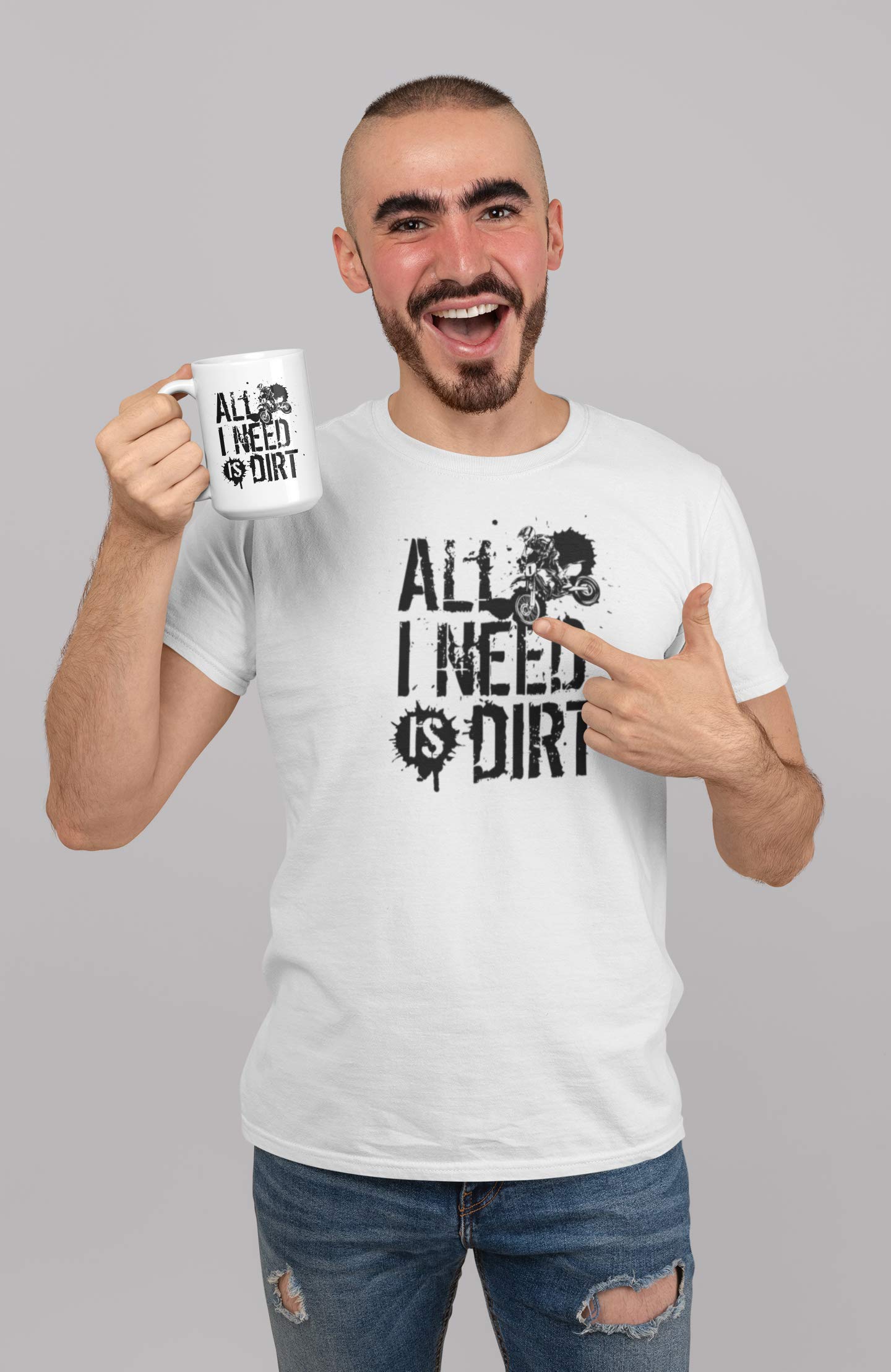 Dirt Bike Racing Coffee Mug - 11oz Ceramic Motorcross Themed Cup for Coffee & Tea - Perfect Gift for Dirtbike Lovers & Motocross Enthusiasts