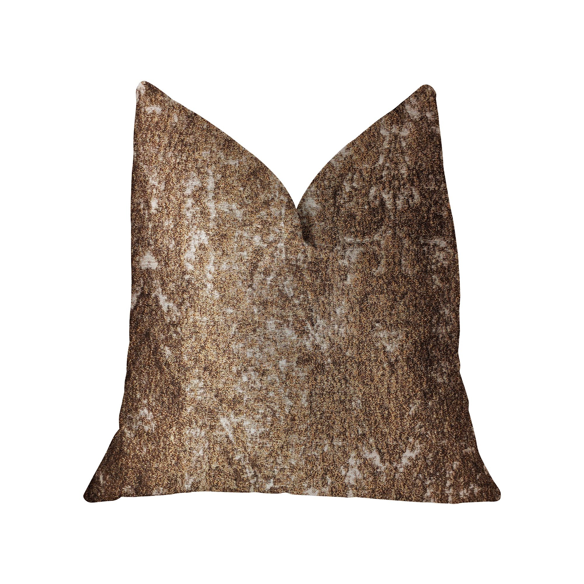 Plutus Chestnut Crush Luxury Throw Pillow 18x18 Inches - Soft Decorative Cushion for Sofa, Bed & Living Room Decor