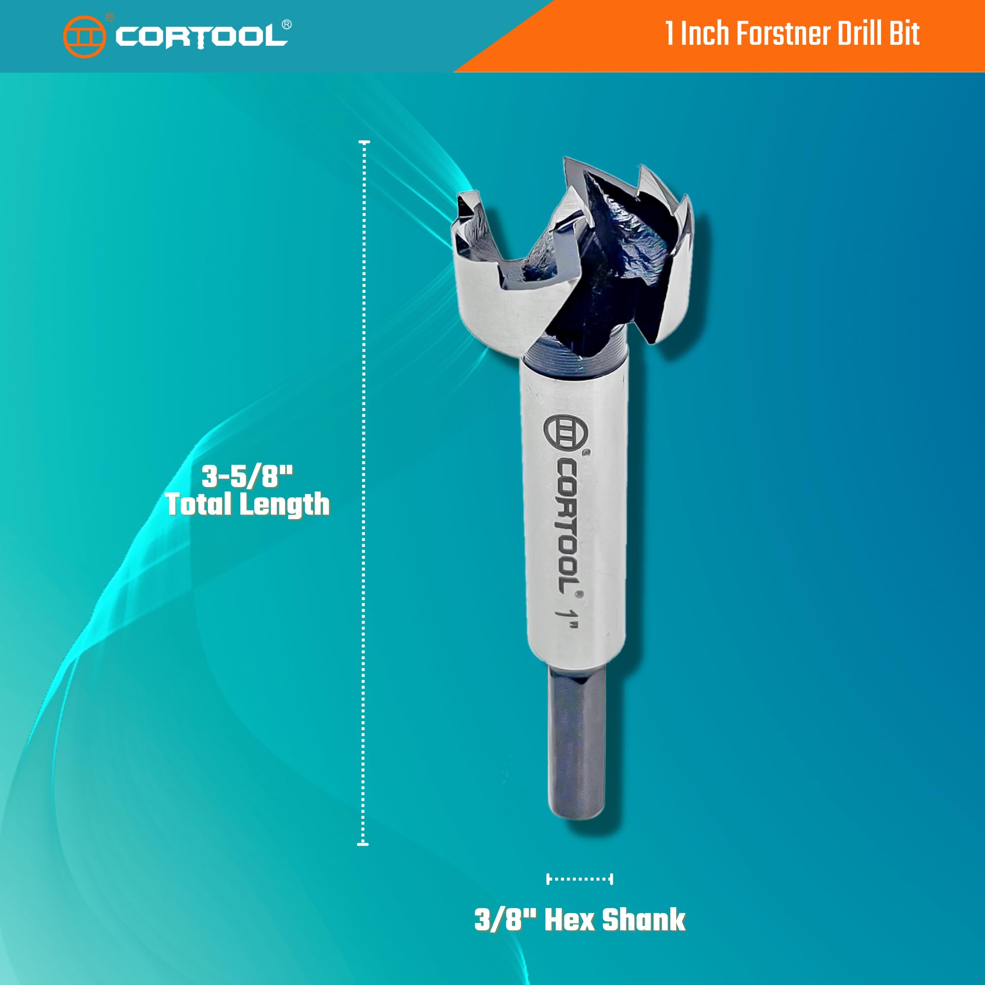 1 Inch Forstner Drill Bit with Hex Shank - Premium Woodworking Drill Bit for Clean, Precise Holes - Perfect for Cabinetry, Furniture Making & DIY Wood Projects