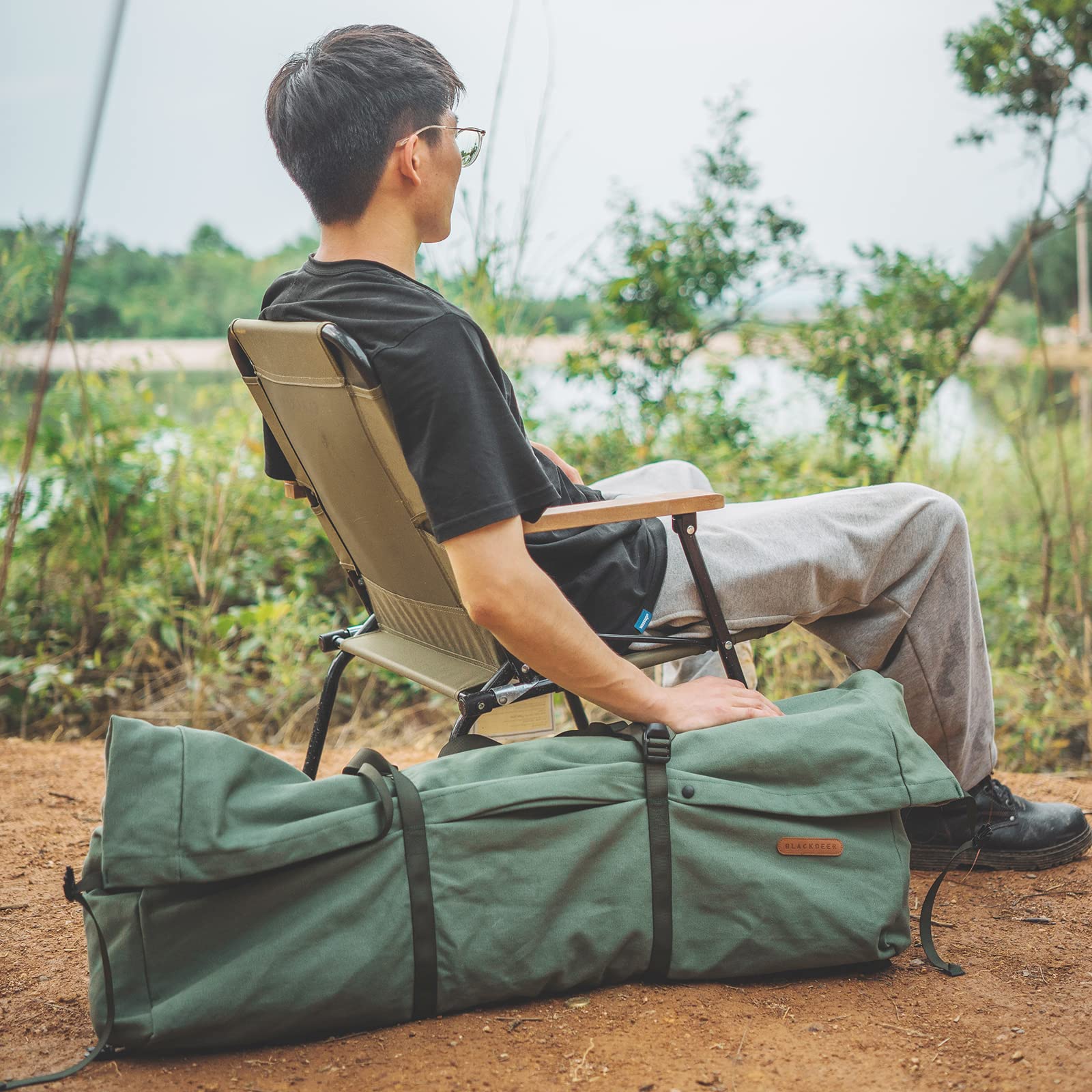 BLACKDEER Canvas Duffle Bag for Travel - Large Foldable Military Tactical Duffel Bag for Men & Women | Waterproof Storage Luggage with High Capacity | Perfect for Camping, Hiking, Gym & Outdoor Adventures