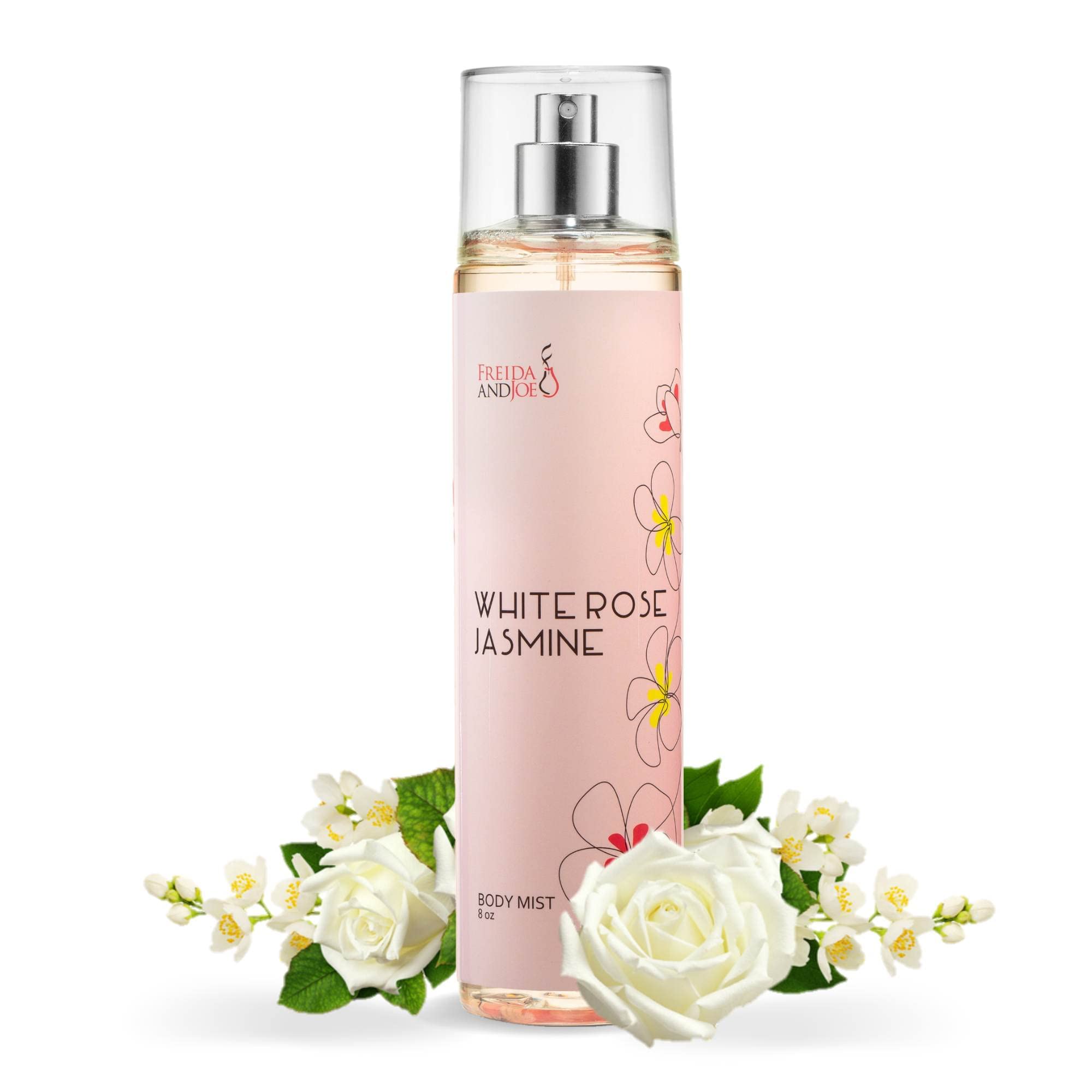 White Rose Jasmine Body Spray for Women - 8 oz Luxury Perfume Mist with Fine Spray Bottle | Floral Fragrance for Daily Wear, Date Nights & Special Occasions