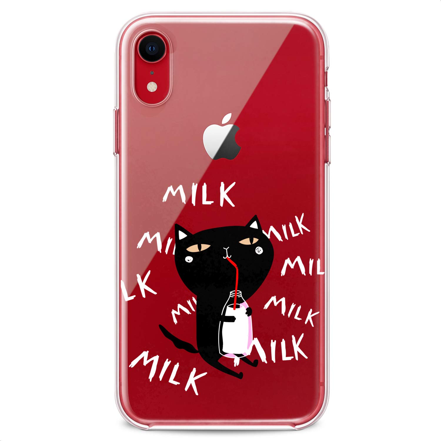 Premium TPU Phone Case for iPhone 16/15/14/13/12/11 Pro Max/Plus/Mini/XS/XR/X/8+/7/6/5/SE - Cute Kawaii Cat Design with Milky Clear Silicone Protection | Slim Fit, Flexible & Durable | Perfect for Everyday Use, Gift Giving & Cat Lovers