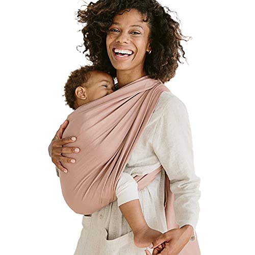 Solly Baby Wrap Carrier - Adjustable Baby Sling for Newborn to Toddler (3-36 Months) | Soft & Breathable Fabric for Comfortable Baby Wearing | Dusty Pink (XL-3XL) | Perfect for Nursing, Shopping & Hands-Free Parenting