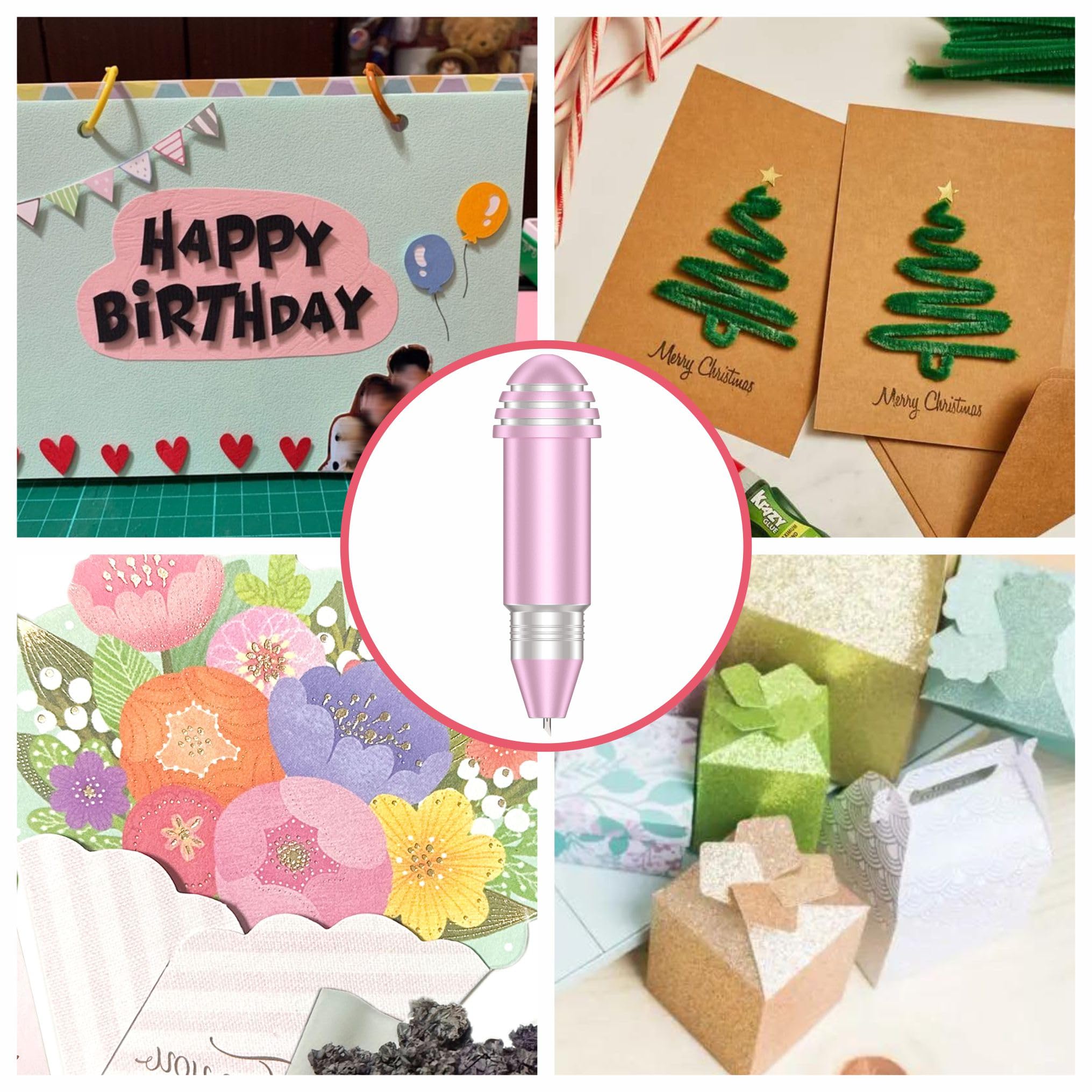 Premium Cricut Blades Set - Deep-Point, Bonded-Fabric & Fine-Point Cutting Blades with Housing | Compatible with Cricut Maker, Maker 3, Explore Series | Perfect for DIY Crafts, Vinyl Cutting & Fabric Projects (Pink)