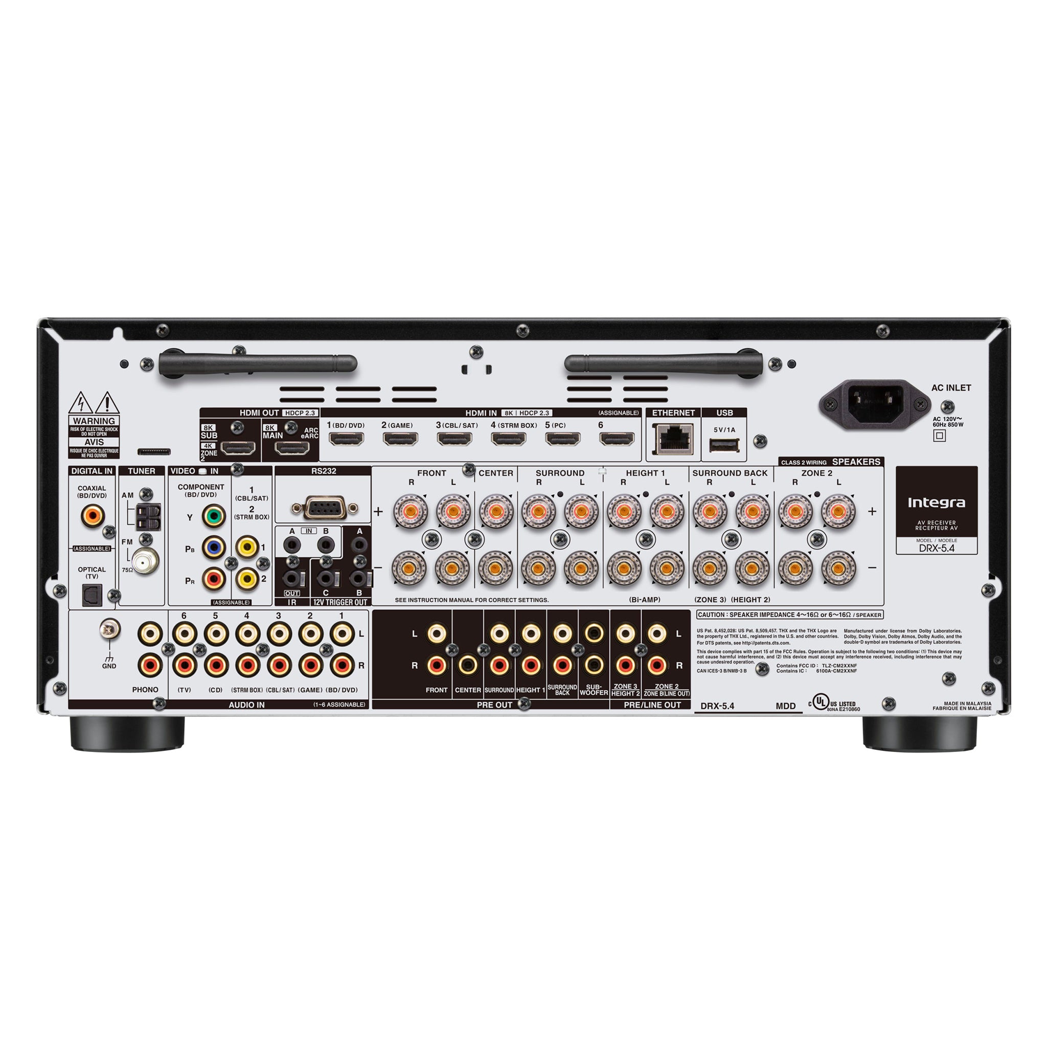 Integra DRX 5.4 9.2 Channel 4K Ultra HD AV Receiver with Dolby Atmos - Home Theater Audio System for Movies, Music & Gaming