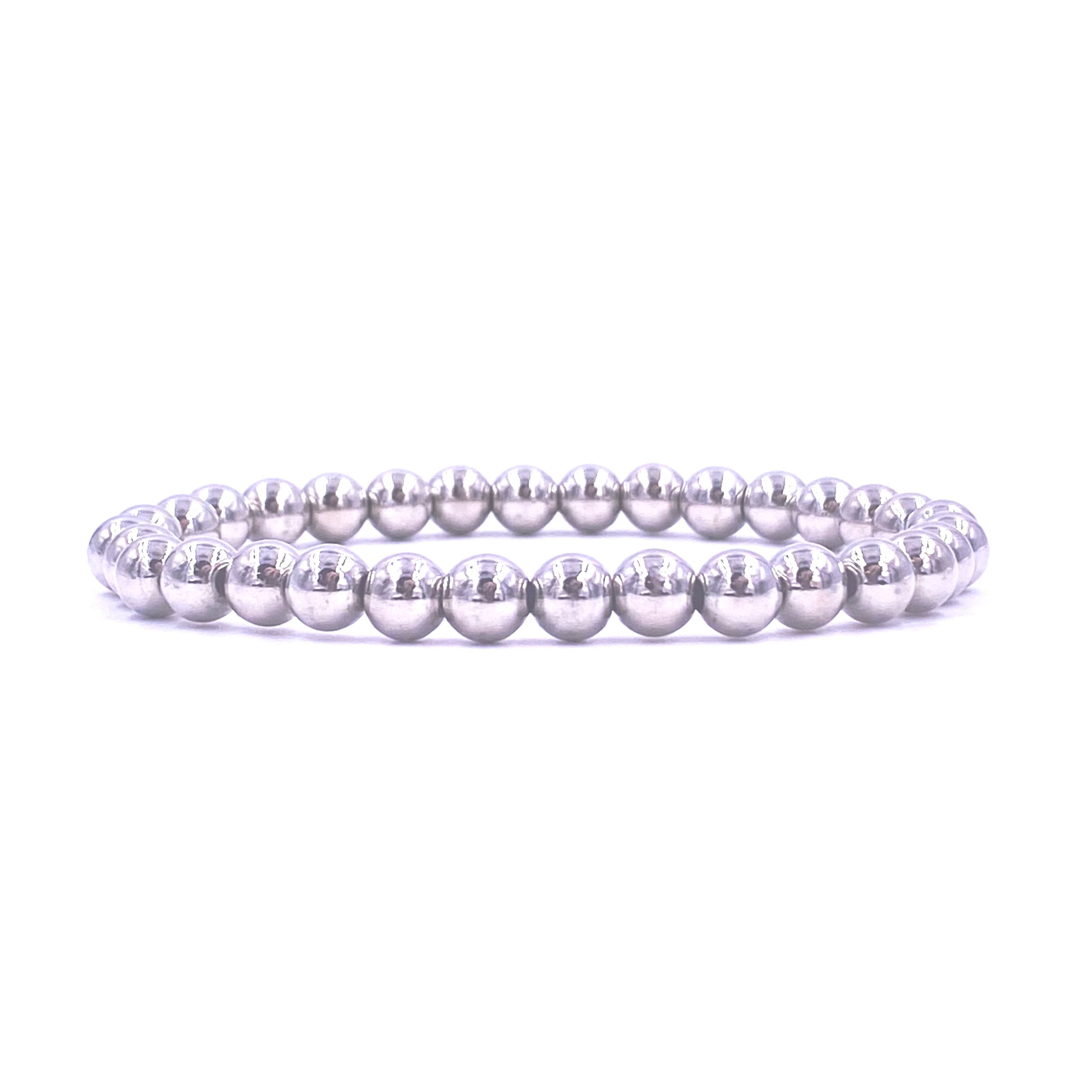 Ashley Gold Stainless Steel Ball Beaded Stretch Bracelet for Women - Elegant Adjustable Jewelry for Party, Wedding & Everyday Wear