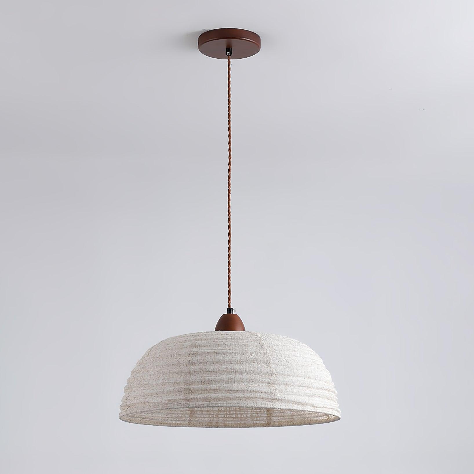 Modern Fabric Pendant Lamp - Handwoven Rattan Hanging Light for Dining Room, Bedroom, Living Room & Kitchen | Boho Chic Ceiling Fixture with Warm Ambient Lighting