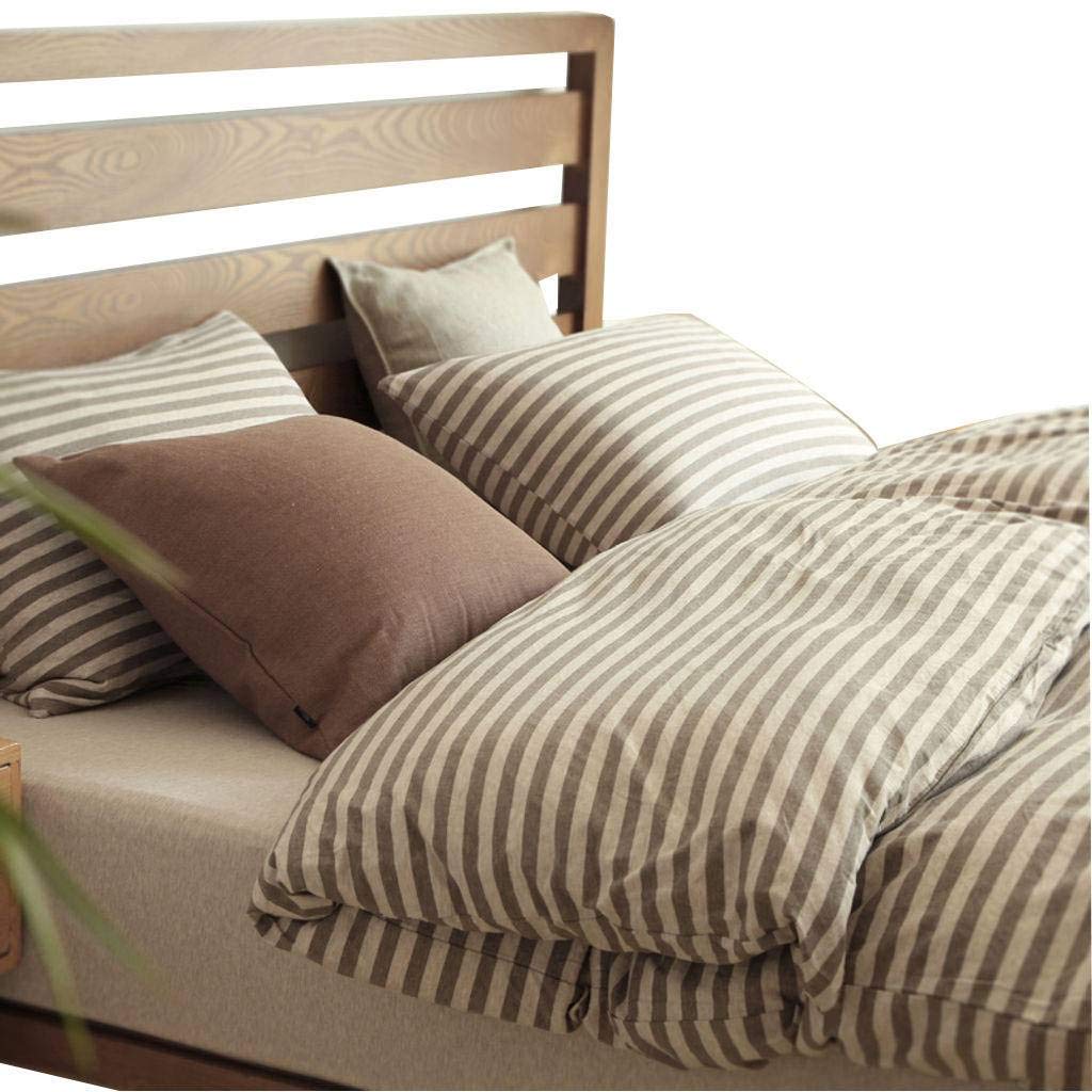 **HUNOL Striped Quilted Bed Sheets Set - Soft & Breathable 2.0m Mattress Cover for King/Queen Size Beds - Perfect for Home, Hotel, and Guest Room Comfort**