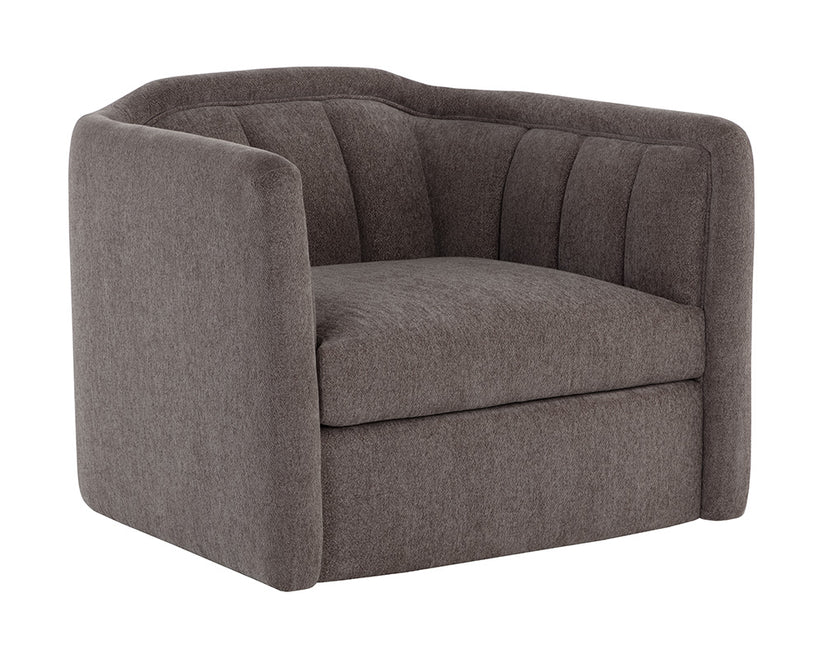 Birrit Swivel Armchair - 360° Rotating Modern Lounge Chair for Living Room, Bedroom & Office - Comfortable Upholstered Accent Chair with Sturdy Metal Base