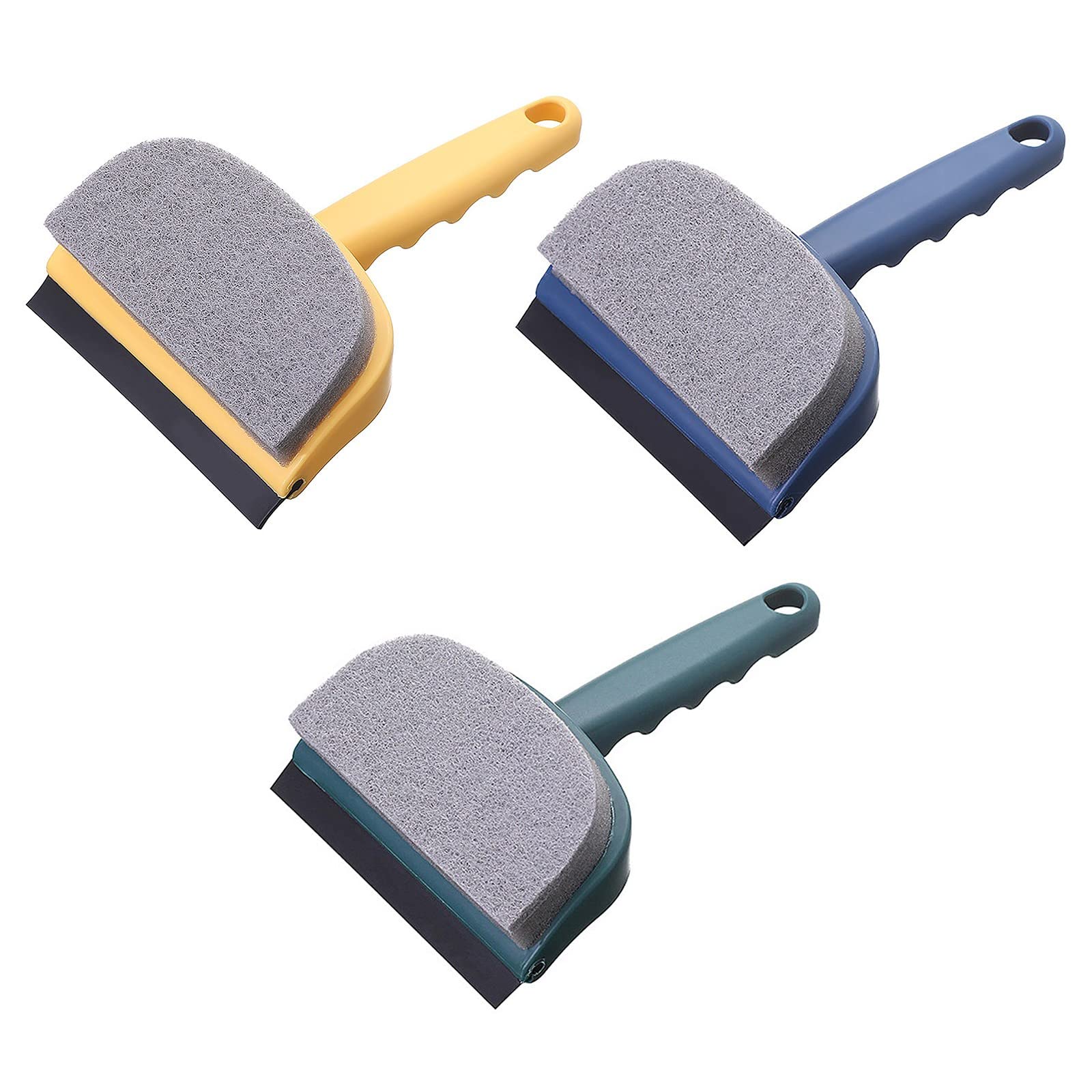 Leeonz Double Sided Glass Cleaning Brush - 2 in 1 Portable Sponge Window Wiper Scrubber - Effective Glass Washing Tool (Green) - Perfect for Home Windows, Mirrors, Shower Doors & Car Glass