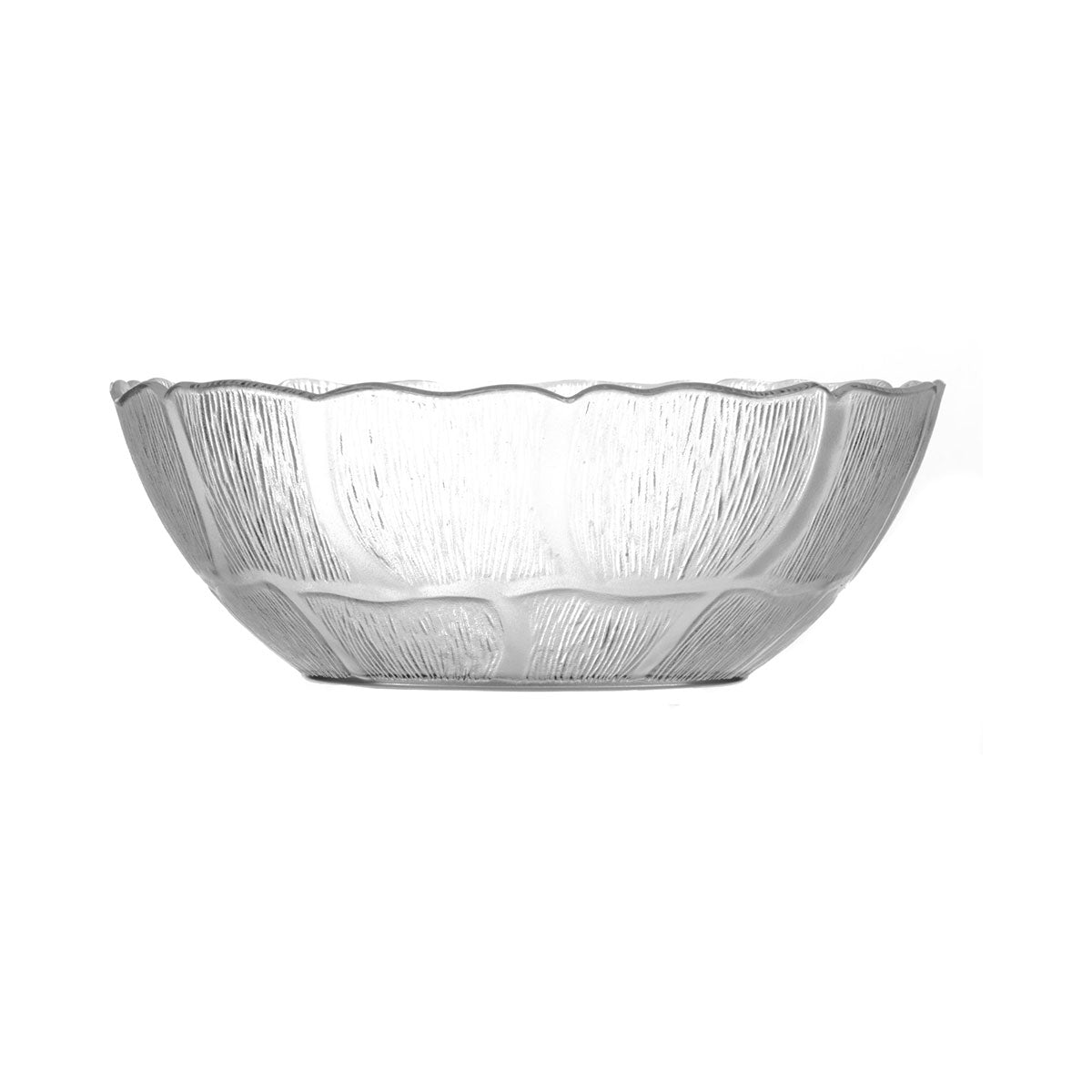 Carlisle 690807 Clear Petal Mist Bowl - 1.3 Quart Serving Bowl for Salads, Desserts & Entertaining - Durable Plastic Bowl for Home, Restaurants & Catering
