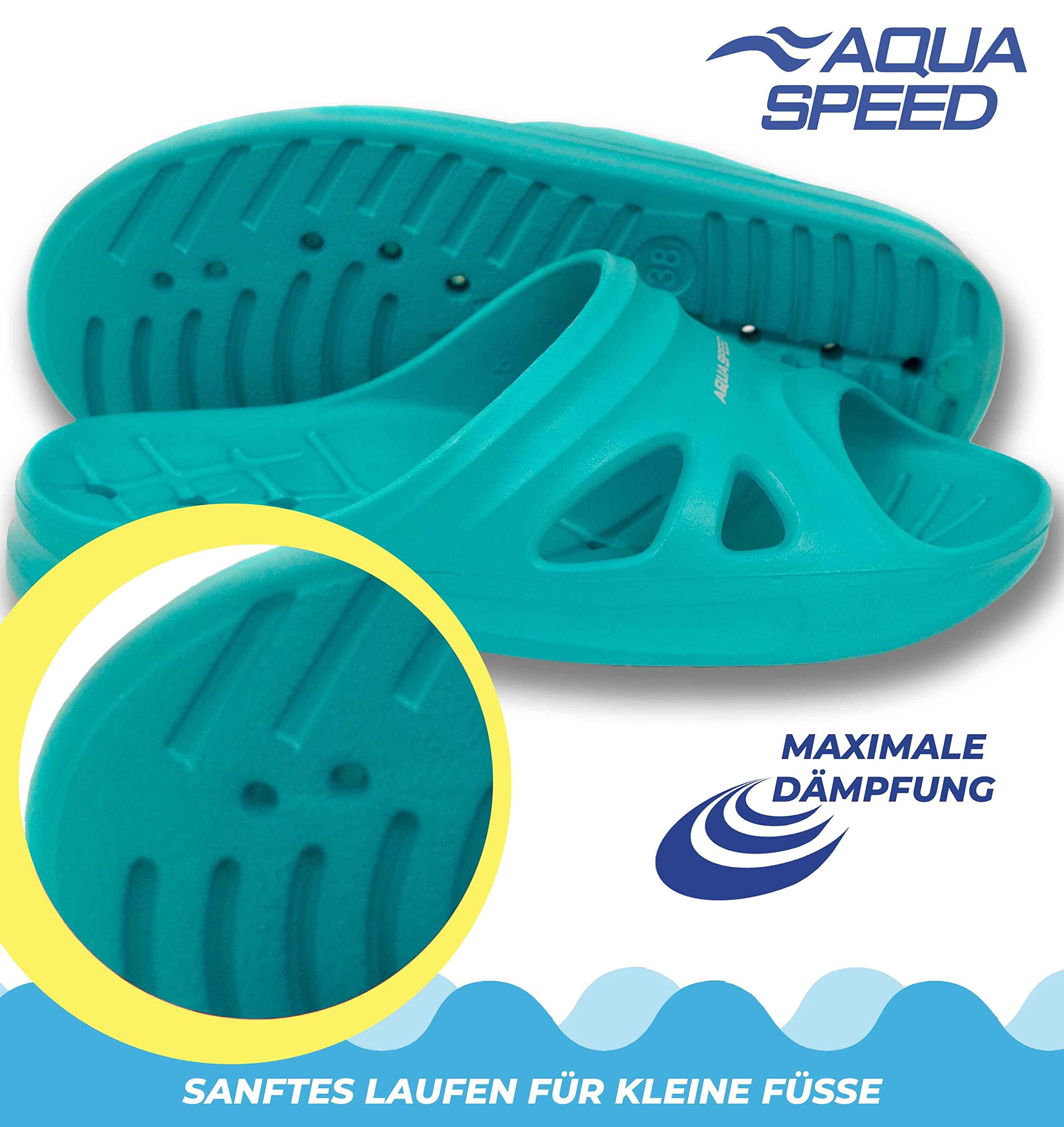 Aqua Speed Shower Slippers with Microfiber Towel Set - Non-Slip Bath & Beach Sandals for Women, Men & Kids - Perfect for Pool, Spa, Gym & Vacation Use