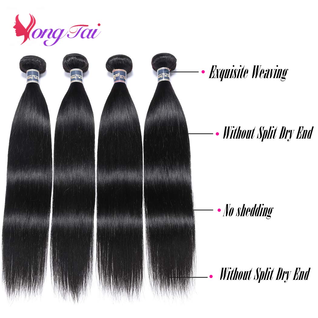 Premium 9A Malaysian Virgin Straight Hair Extensions - 4 Bundles 100% Unprocessed Human Hair Weave (1B Color, 10-16 Inches) for Women - Silky Smooth & Tangle-Free for Daily Styling, Parties & Special Occasions