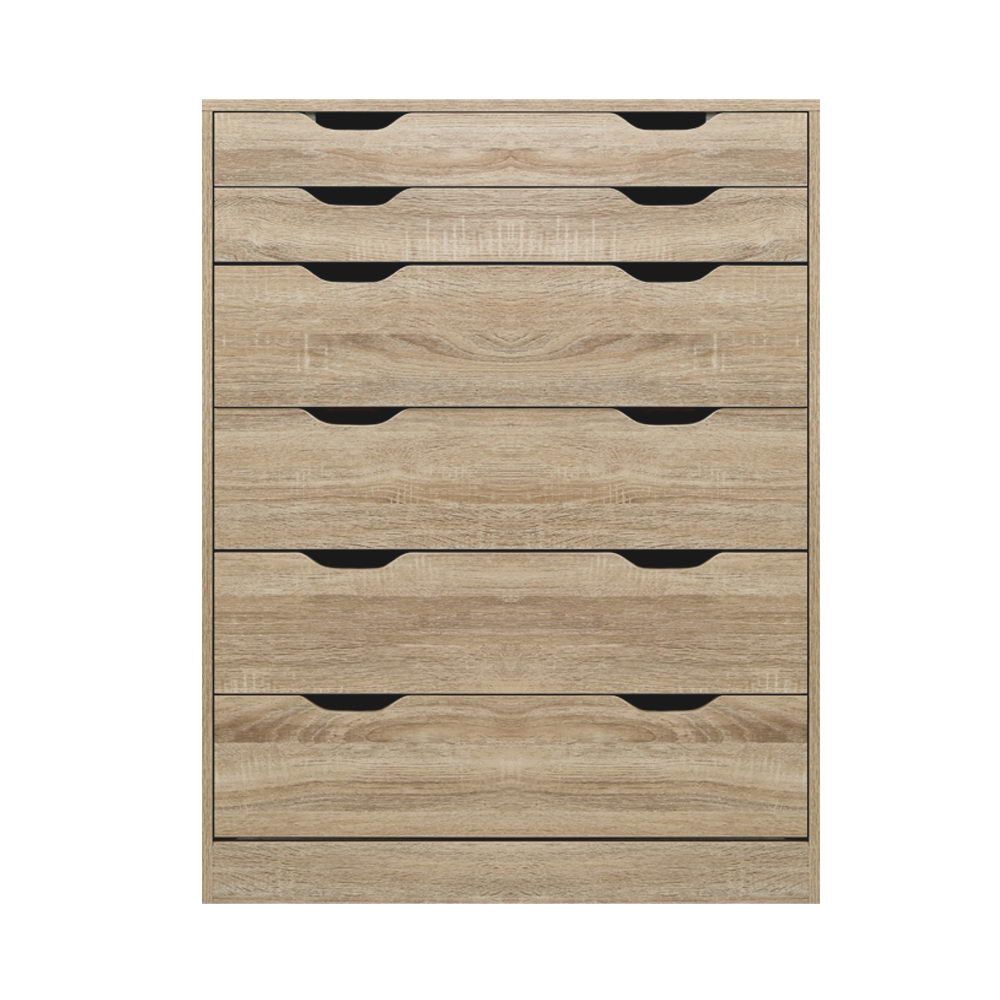 Artiss 6-Drawer Chest Dresser - Solid Oak Wood Bedroom Storage Furniture for Clothes & Accessories | Perfect for Master Bedroom, Guest Room & Dorm Organization