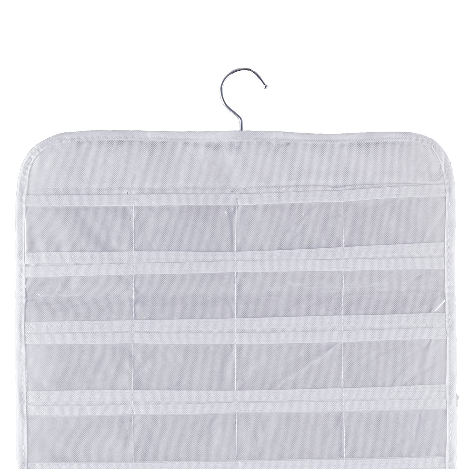 Double Sided 80 Pocket Jewelry Organizer - Bloss Hanging Jewelry Storage Bag with 2 Fabric Layers for Necklaces, Bracelets, Earrings & Rings | Perfect for Travel, Home Closet & Craft Room Organization (Black/White)