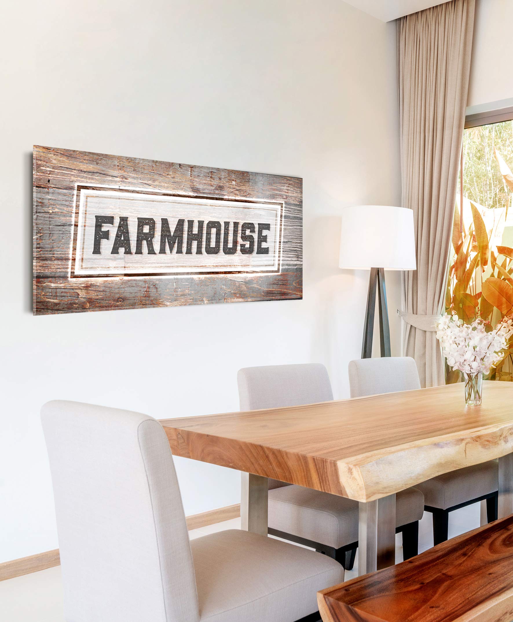 Farmhouse Wall Art Canvas - Large 42x19 Inch Entryway Decor for Living Room, Front Door & Housewarming Gifts - Rustic Home Wall Decor for Modern Farmhouse Style