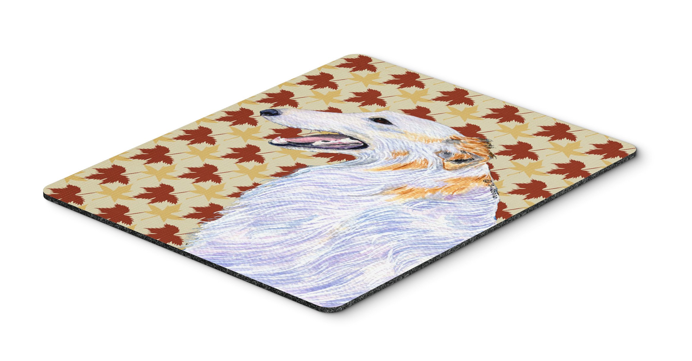 Borzoi Fall Leaves Portrait Mouse Pad - Large Washable Non-Slip Desk Mat for Home Office, Gaming & Computer Work | Perfect Gift for Dog Lovers | Great for Workstations, Coffee Shops & Cozy Home Offices