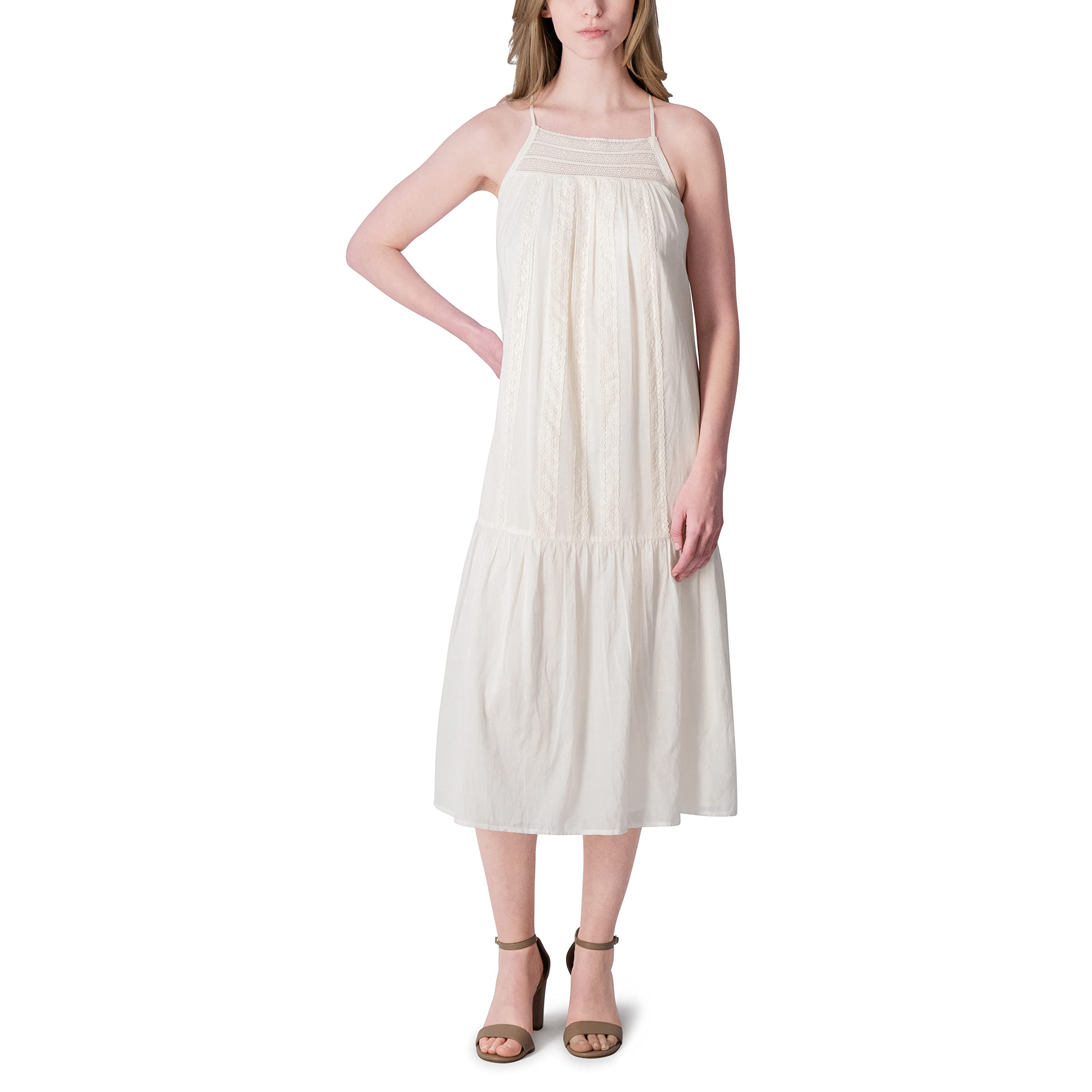 Lucky Brand Women's Lace Maxi Dress - Flowy Boho Long Dress for Summer, Beach, Wedding & Special Occasions